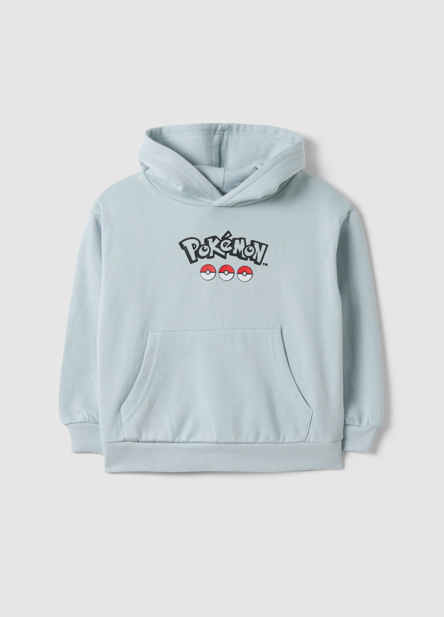 OVS KIDS, Felpa In Misto Cotone Azzurra Per Bambino Con Stampa Pikachu, Niño, Azul Cielo, Talla: 7-8