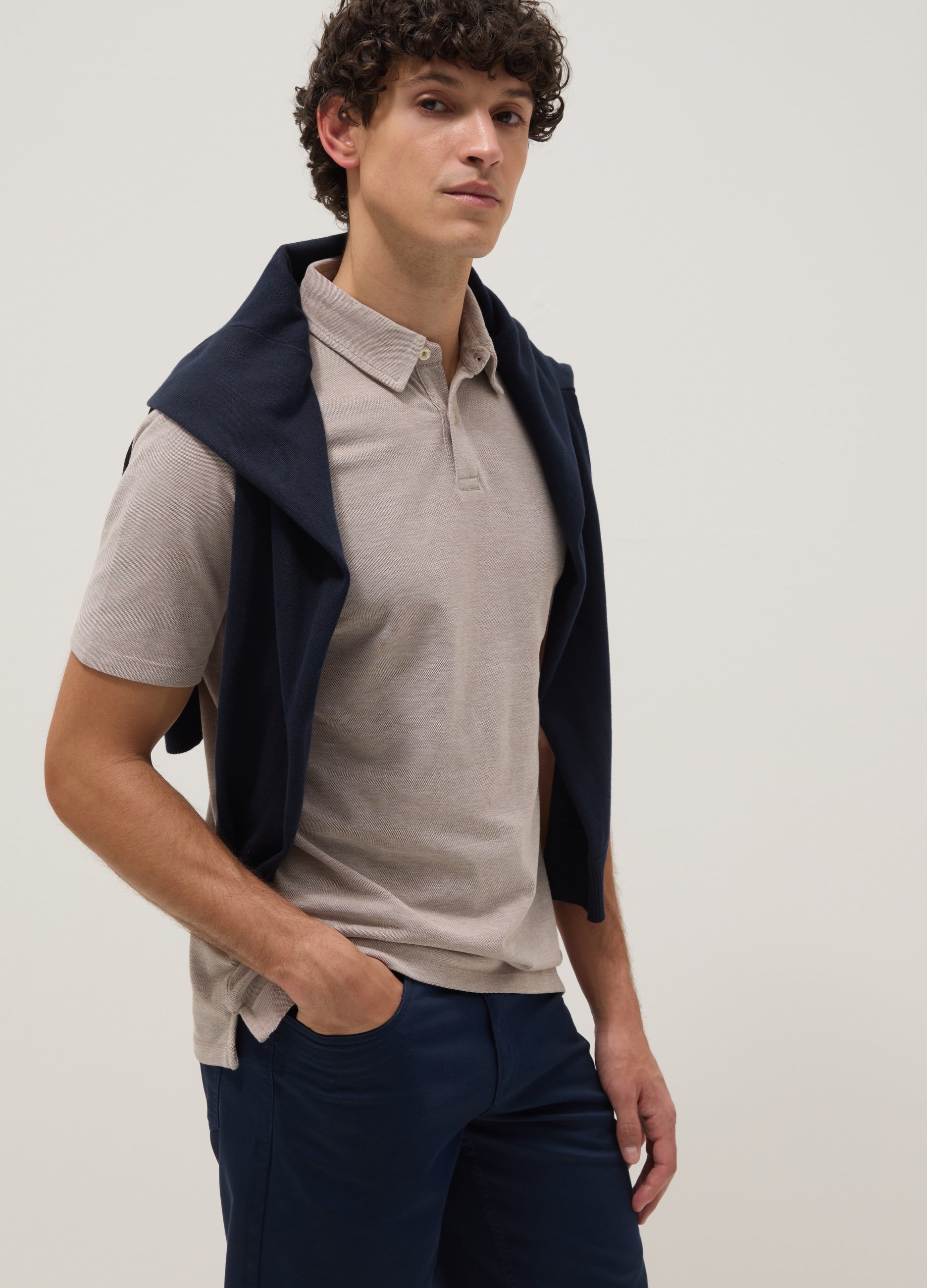 Polo Rosa A Maniche Corte In Puro Cotone, Hombre, Rosa, Talla: XXL