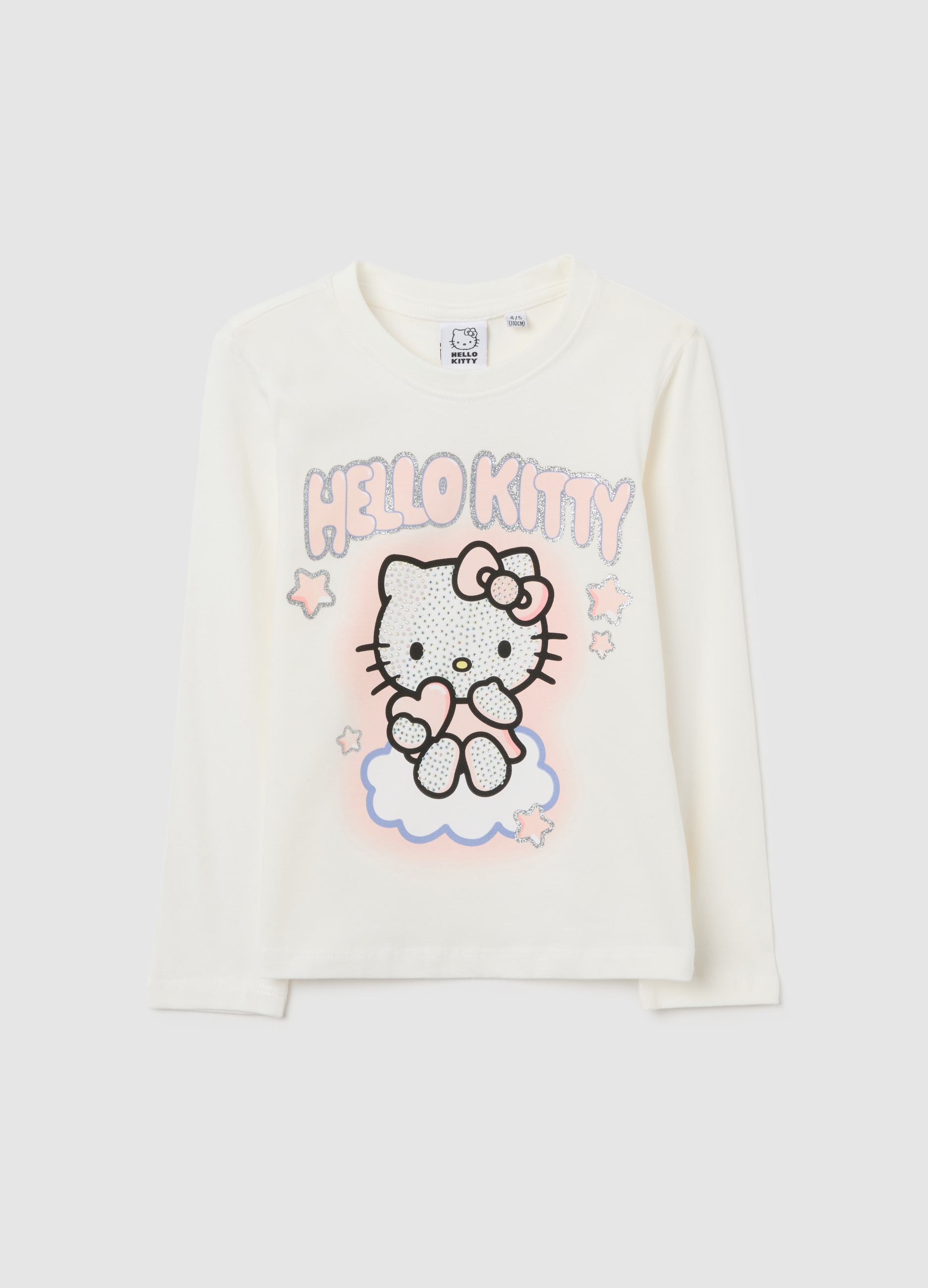 Camiseta Blanca Para Niñas En Mezcla De Algodón De Hello Kitty, Niña, Blanco suave, Talla: 9-10