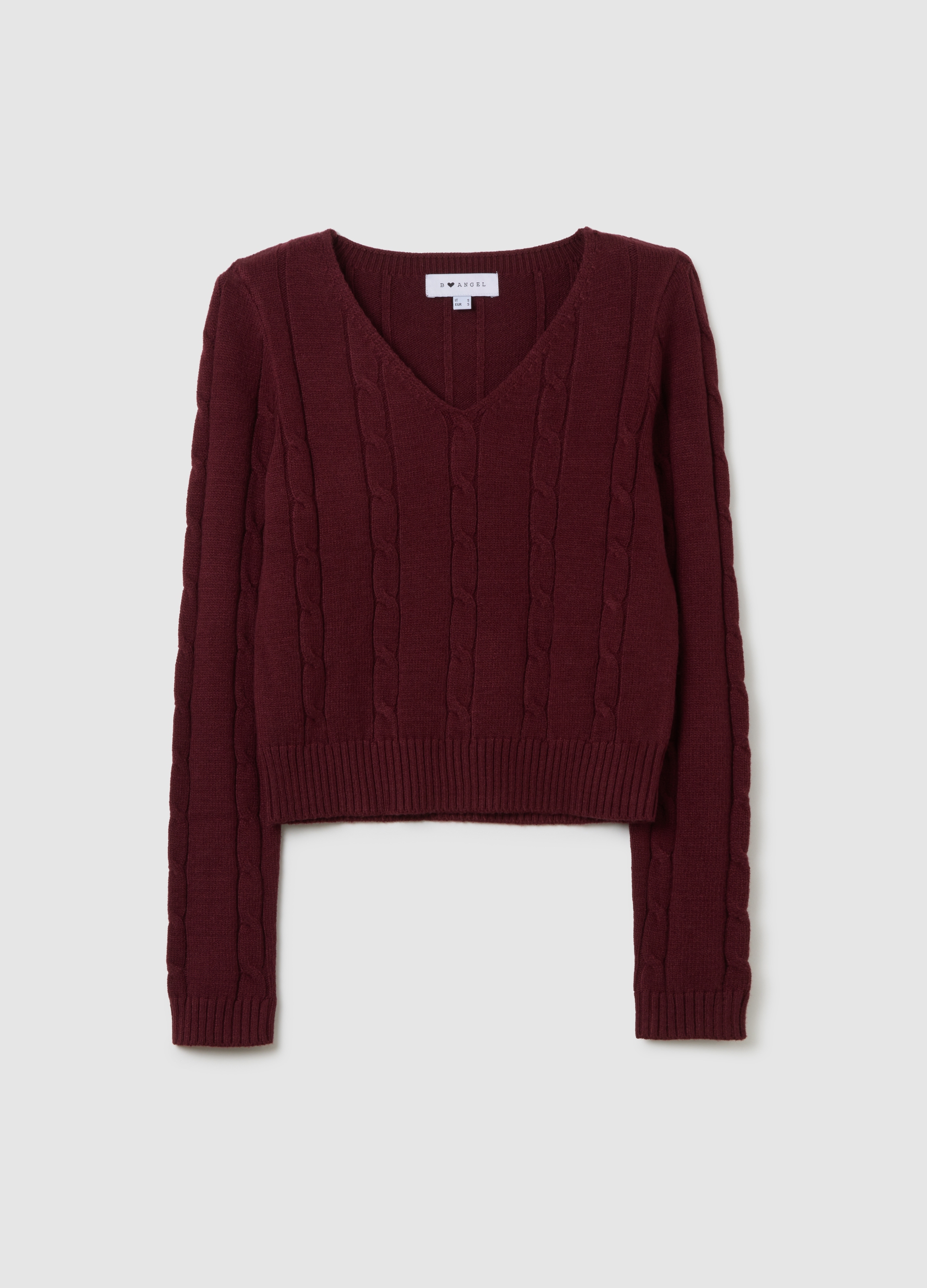 Maglione In Misto Cotone Rosso Regular Fit, Mujer, Rojo Oscuro, Talla: 36