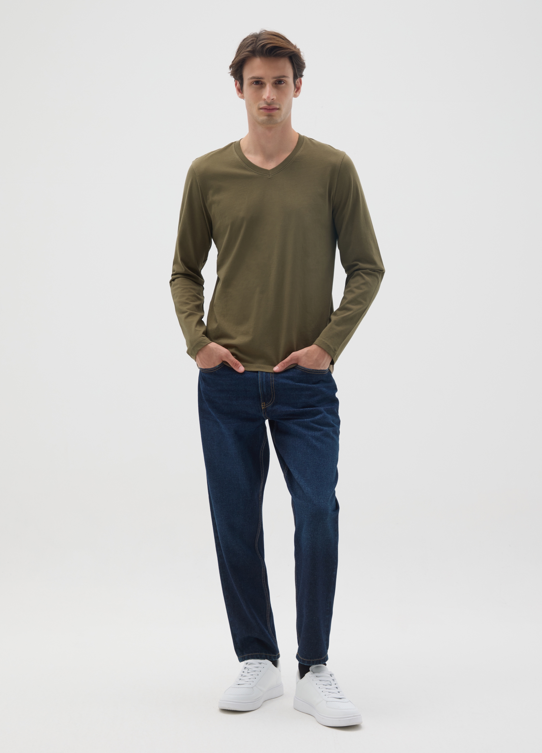 OVS, T-shirt In Puro Cotone Verde Regular Fit, Uomo, Verde, Taglia: XXL