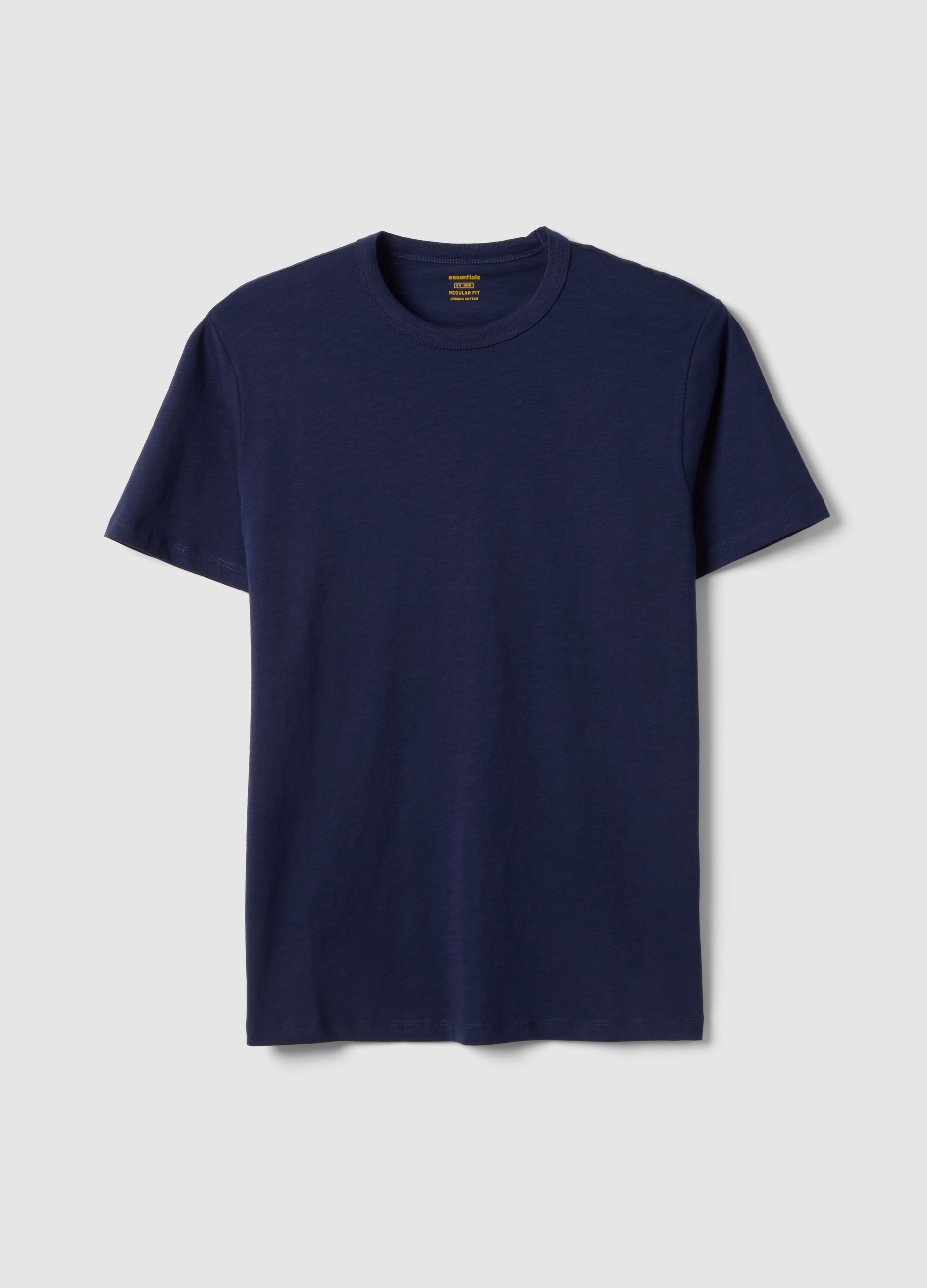 T-shirt A Maniche Corte In Puro Cotone Blu Regular Fit, Hombre, Azul marino, Talla: L