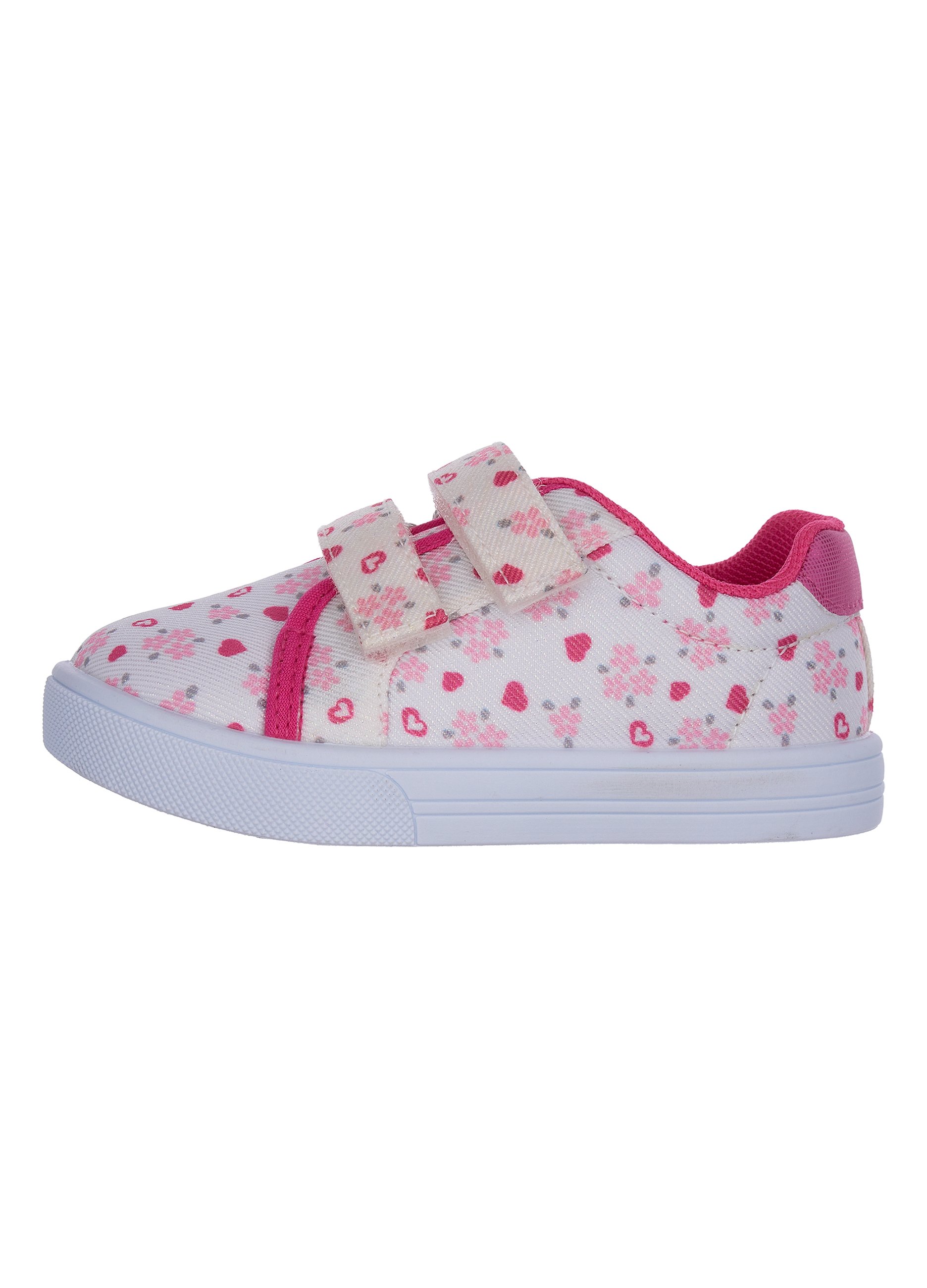 CHICCO, Zapatillas Multicolor Para Niñas Con Cierre De Velcro Y Diseño Floral, Niña, Blanco/rosa, Talla: 22
