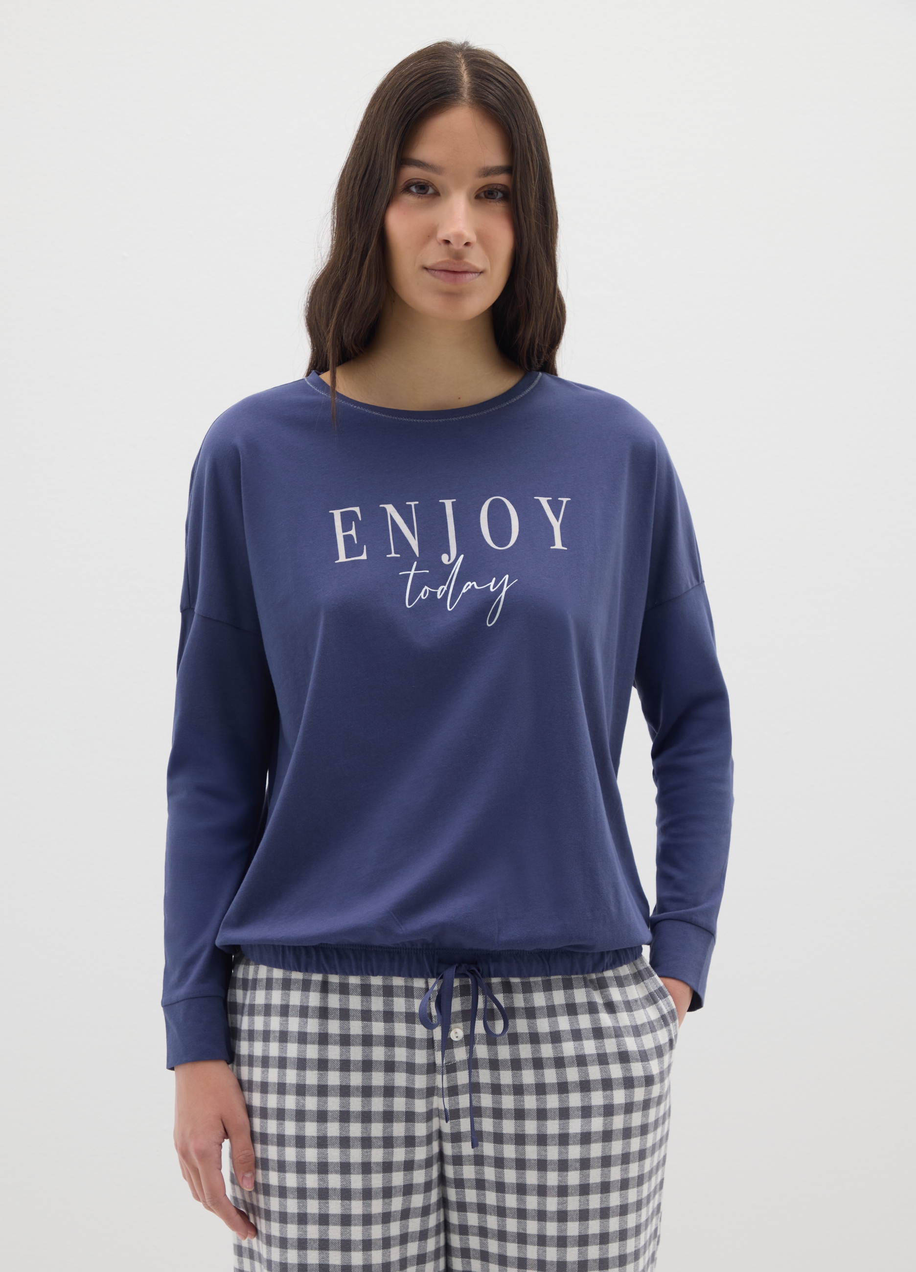 OVS, Maglia Da Pigiama Blu Con Scritta, Donna, Blu, Taglia: M