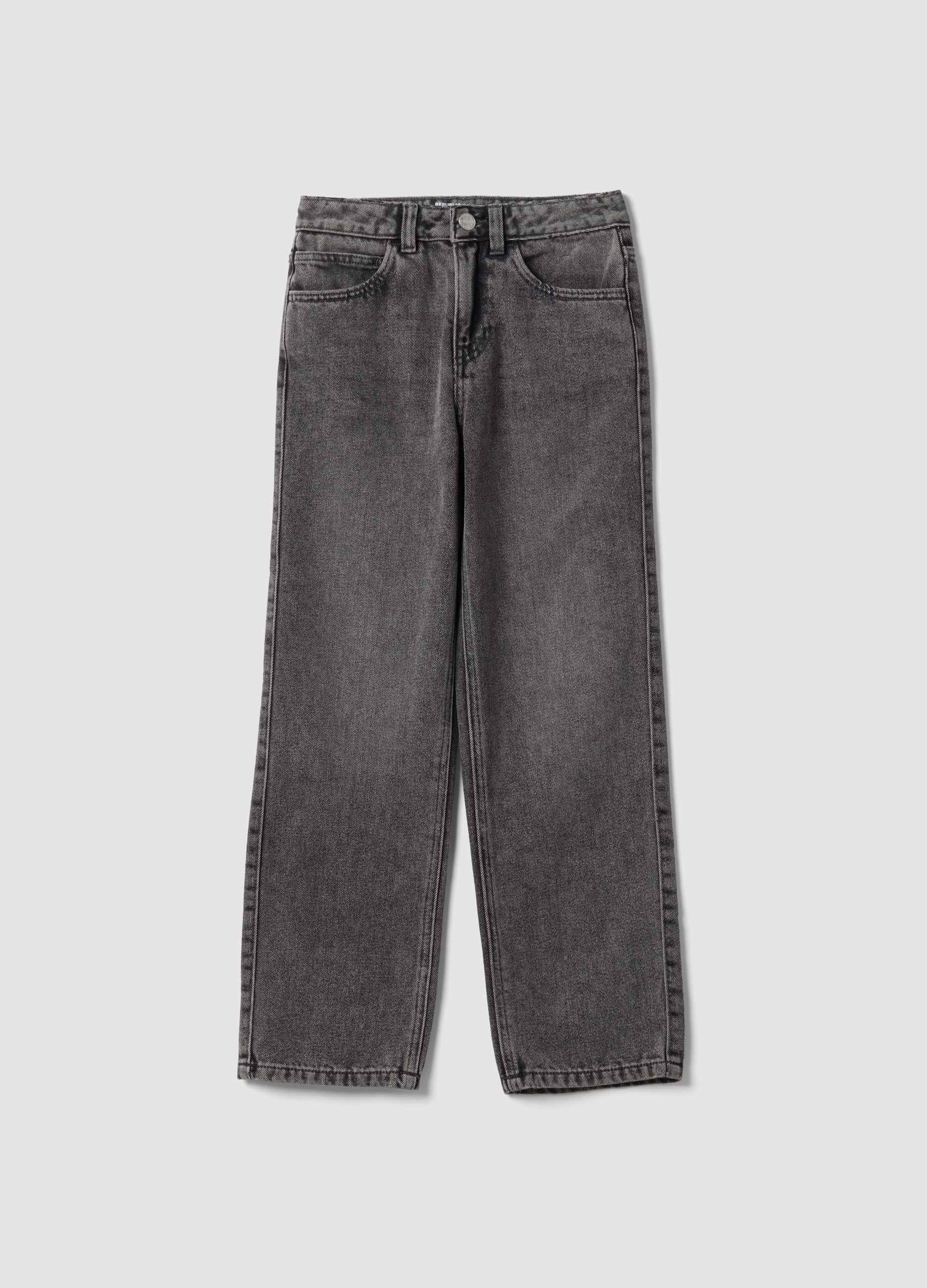 REPUBLIC OF DENIM, Jeans Grigi Straight In Denim Di Misto Cotone, Lyocell E Viscosa Per Ragazza, Bambina, Grigio, Taglia: 10-11