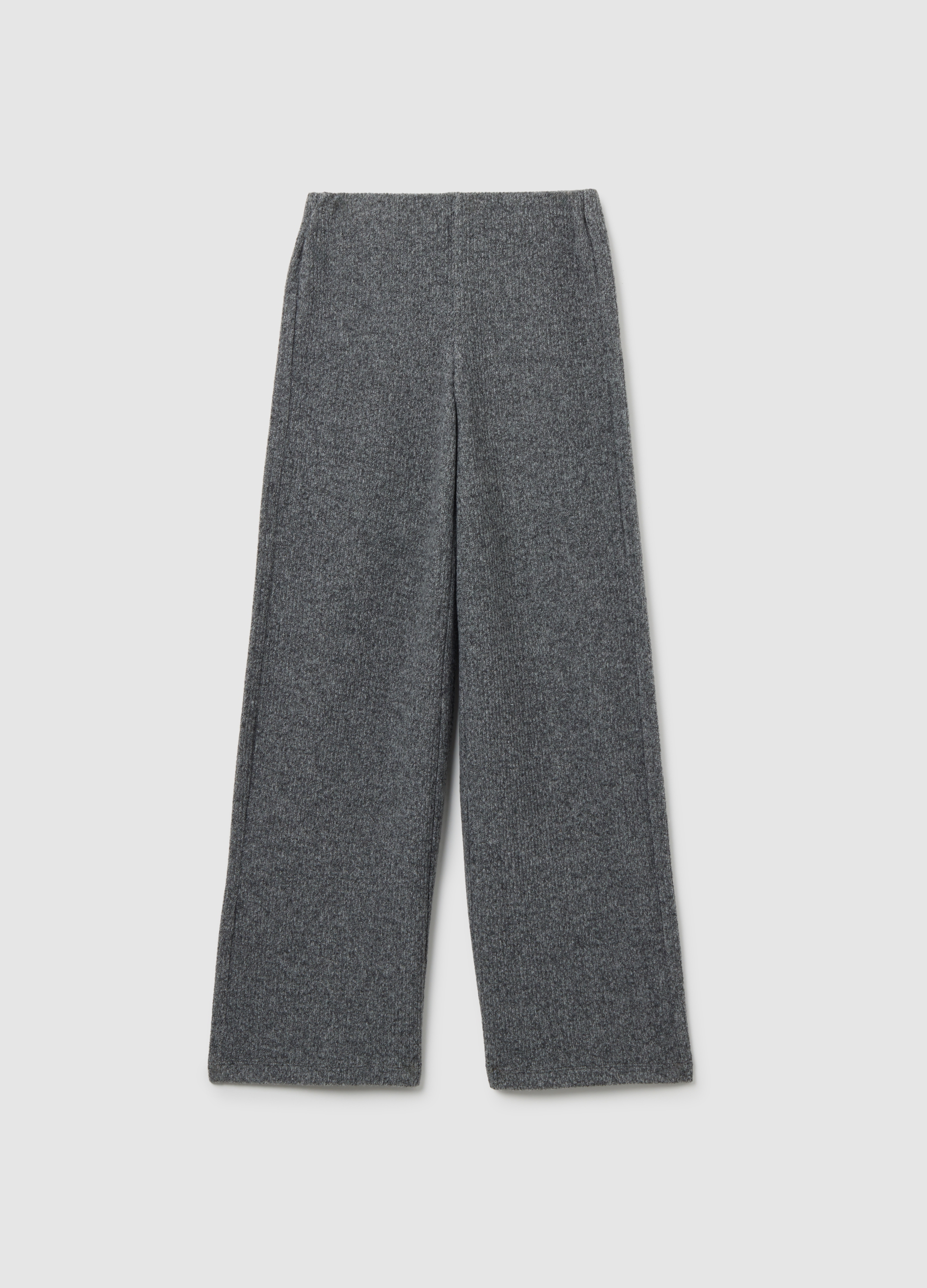 OVS KIDS, Pantaloni Grigi Wide Leg Da Ragazza In Tessuto Elasticizzato, Niña, Gris jaspeado, Talla: 10-11