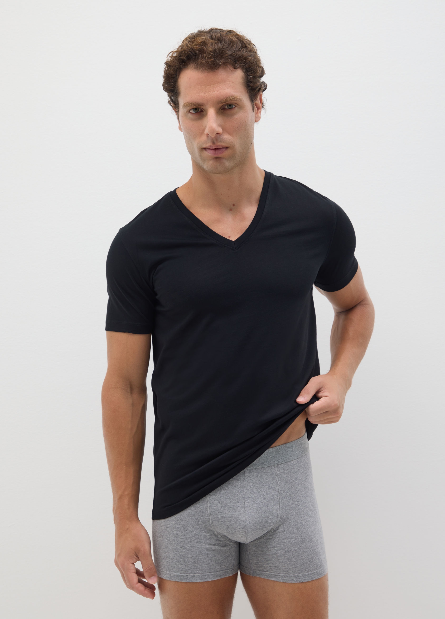 Bipack Di T-shirt In Puro Cotone Blu Regular Fit, Hombre, Azul oscuro, Talla: M