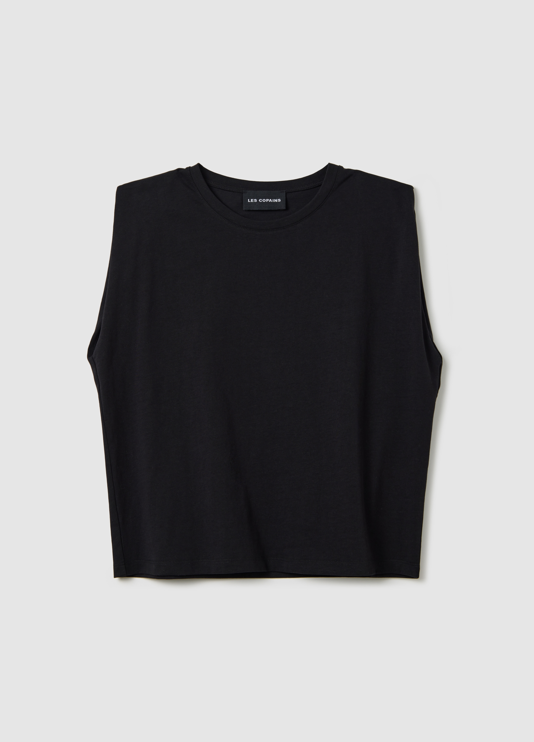 OVS, T-shirt Smanicata Boxy Fit Con Spalline Nera, Donna, Nero, Taglia: XS