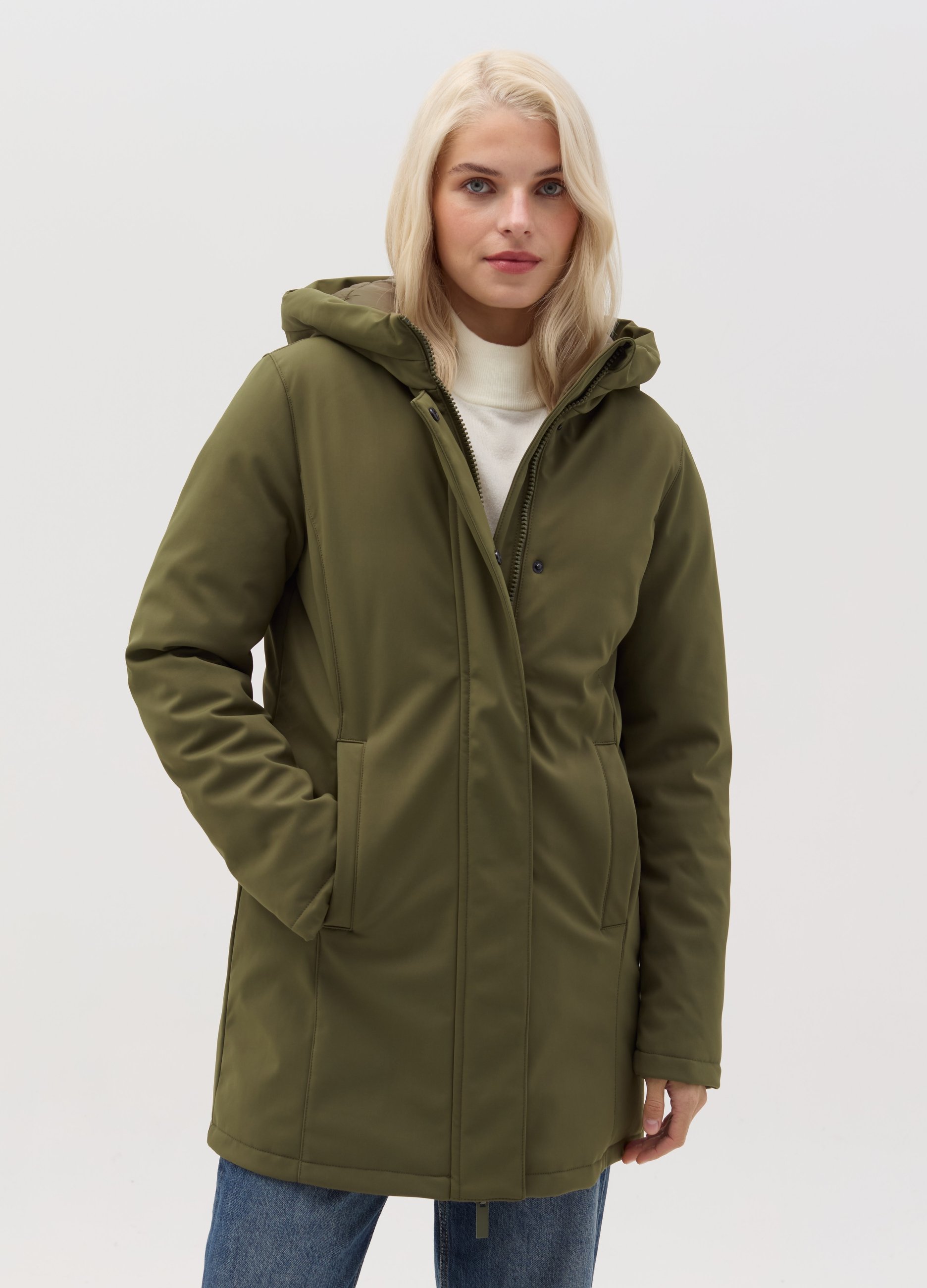 URBAN COMMUTER, Parka Lungo Con Imbottitura In Repreve®, Donna, Verde, Taglia: M