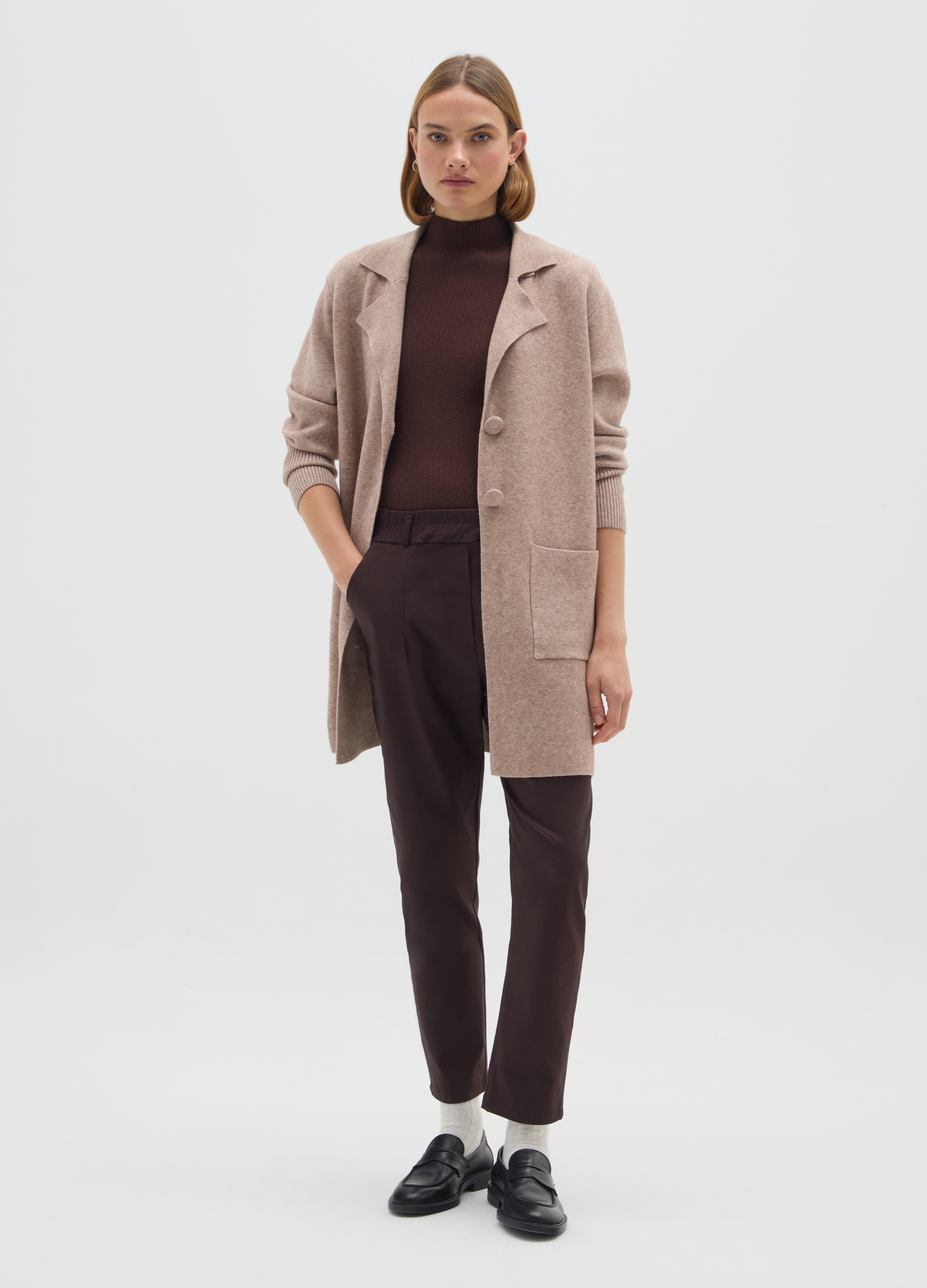 HYBRID, Blazer Beige Regular Fit, Donna, Beige, Taglia: S/M