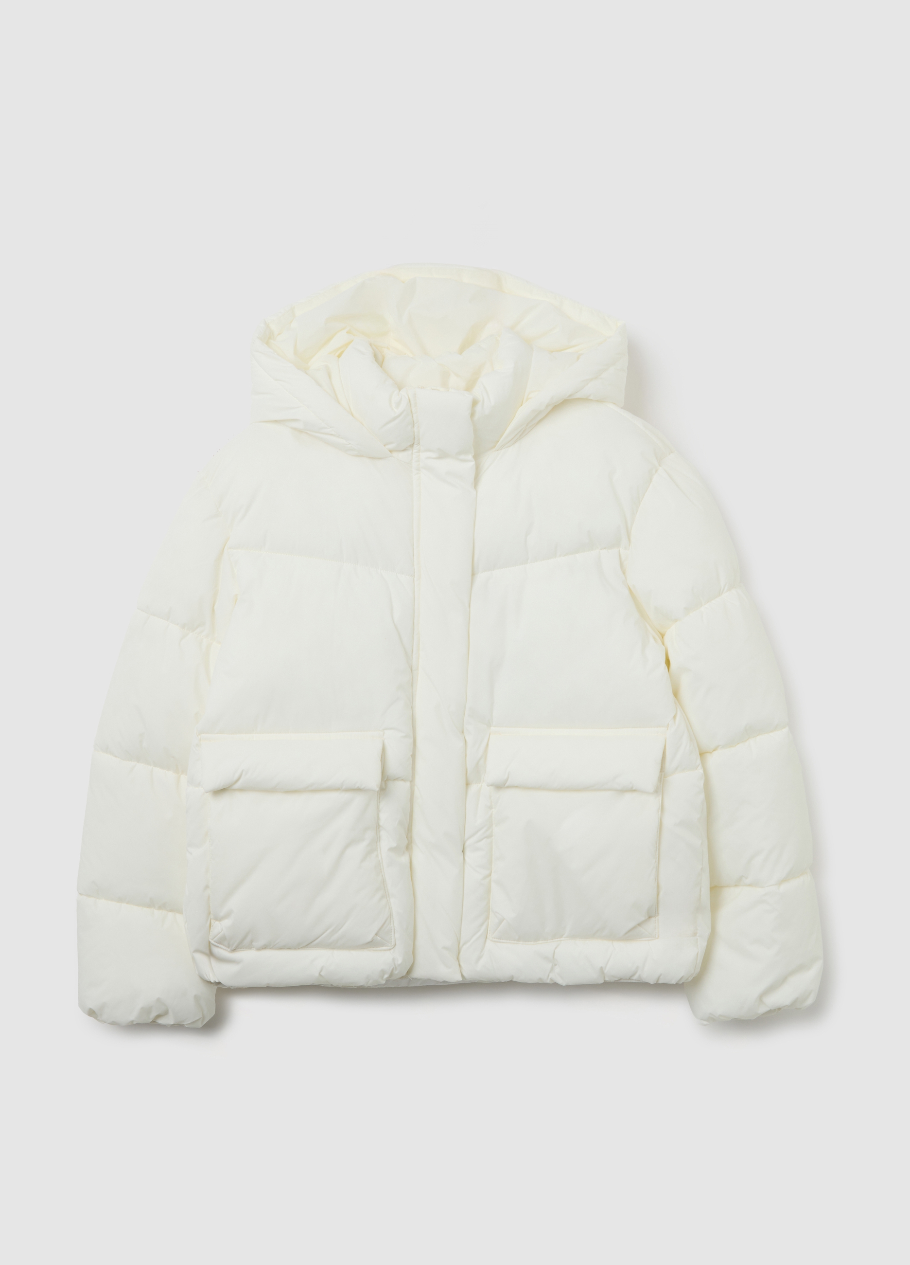 OVS KIDS, Chaqueta Blanca Iconic Puffer Para Niñas Con Capucha, Niña, Blanco, Talla: 12-13