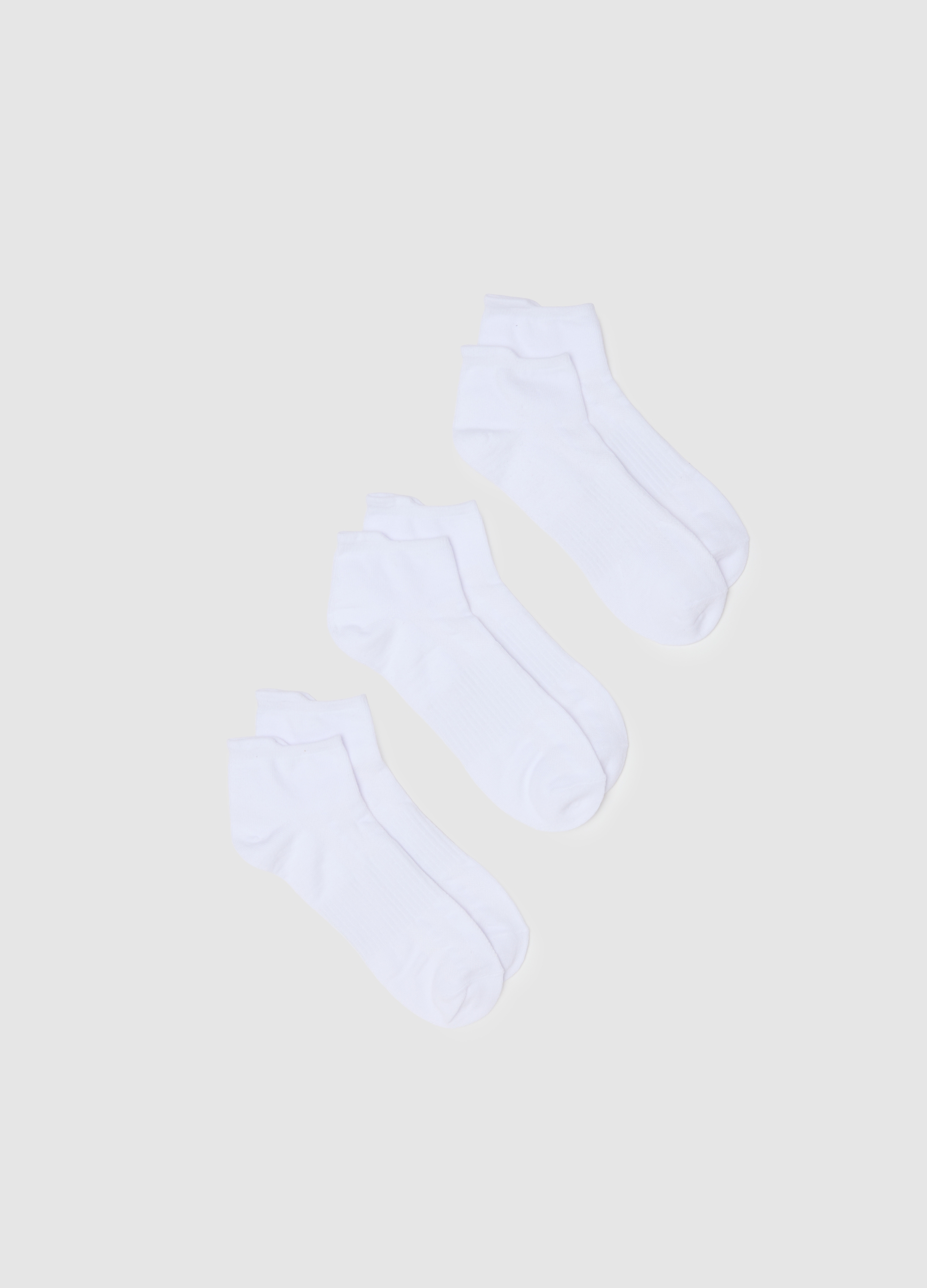 Tripack Calcetines Deportivos Tobilleros En Mezcla De Algodón Blanco Ajuste Regular, Hombre, Blanco óptico, Talla: 43/46