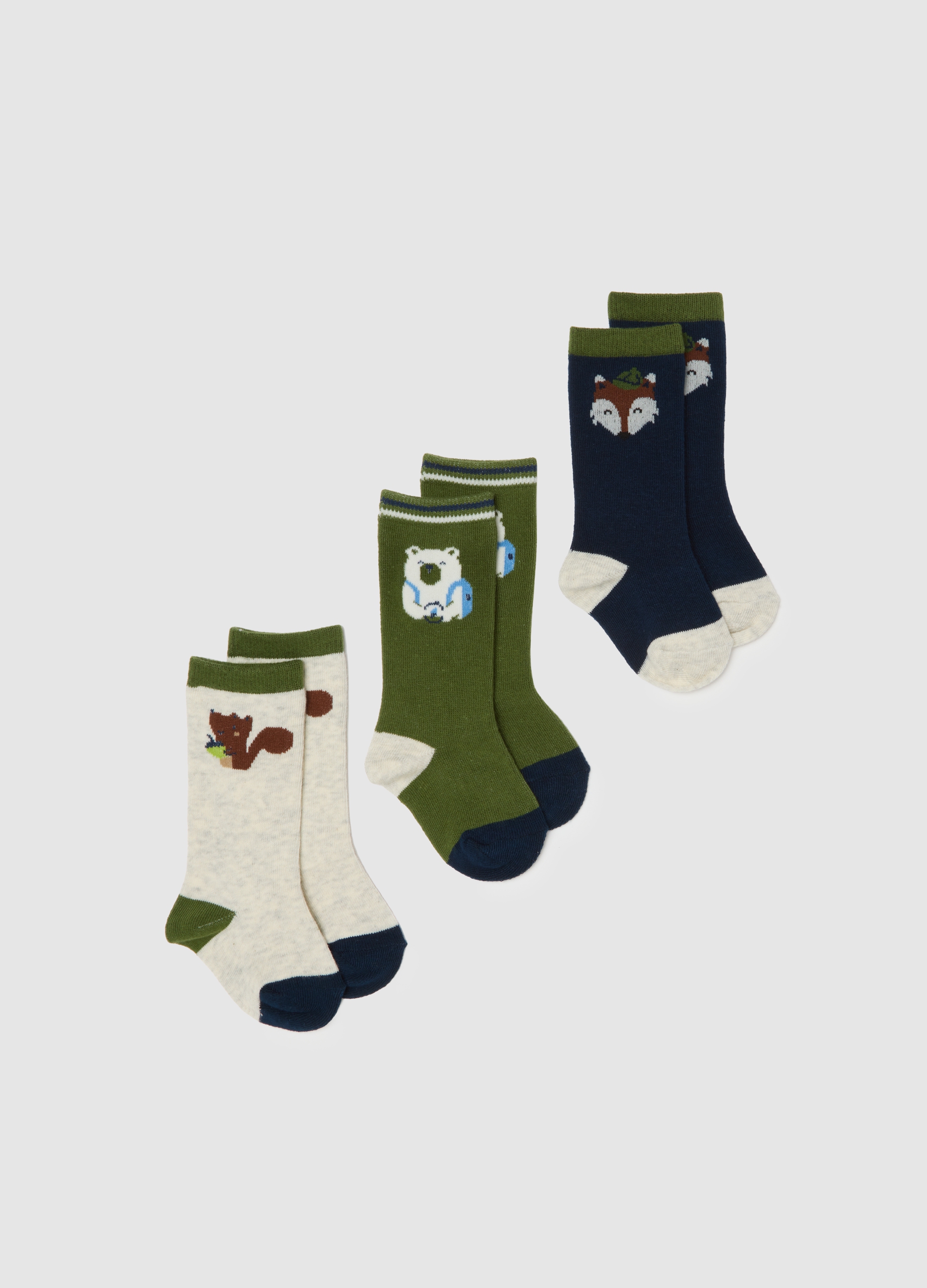 FAGOTTINO, Tripack Calze Lunghe Da Neonato In Misto Cotone Multicolor, Bambino, Multicolor, Taglia: 24-30