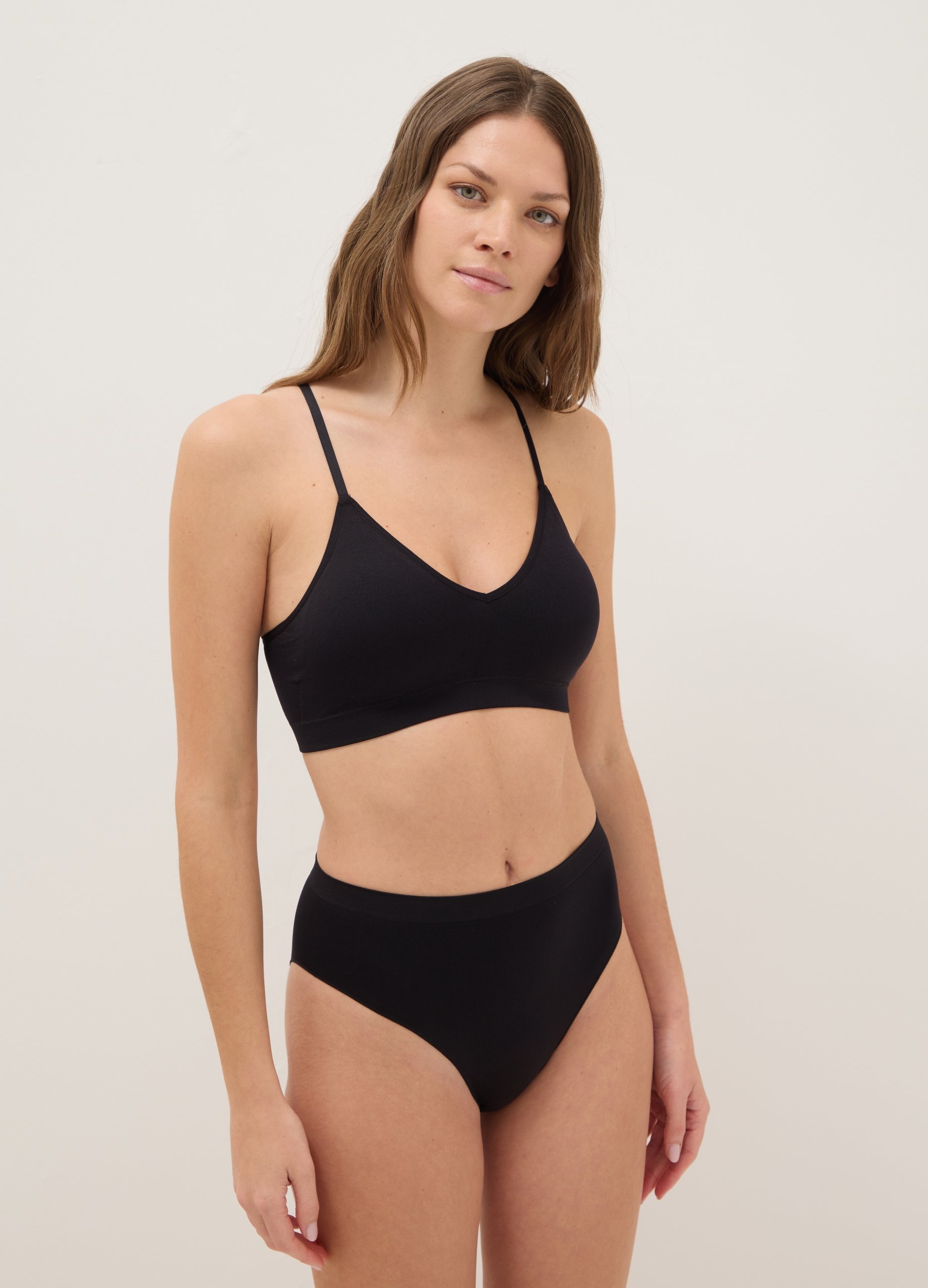 OVS, Slip A Vita Alta In Tessuto Elasticizzato Nero, Donna, Nero, Taglia: S