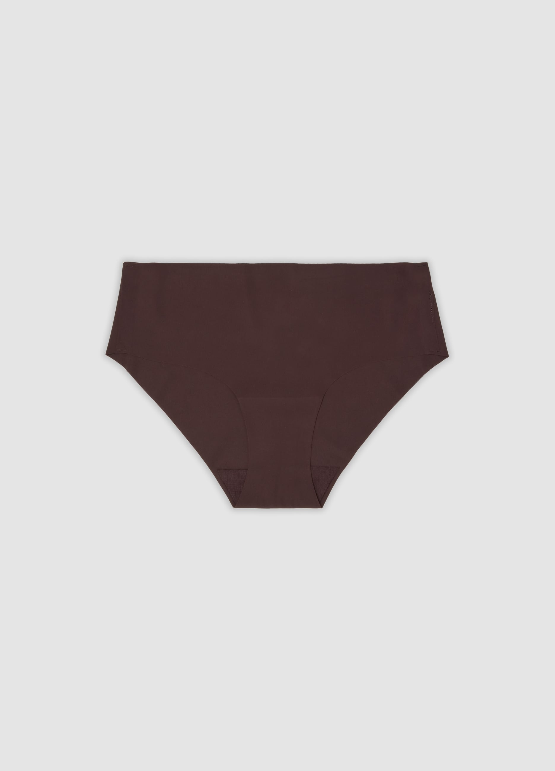 OVS, Slip Hipster Marrone In Microfibra Elasticizzata Con Vita Regular, Donna, Marrone, Taglia: 2