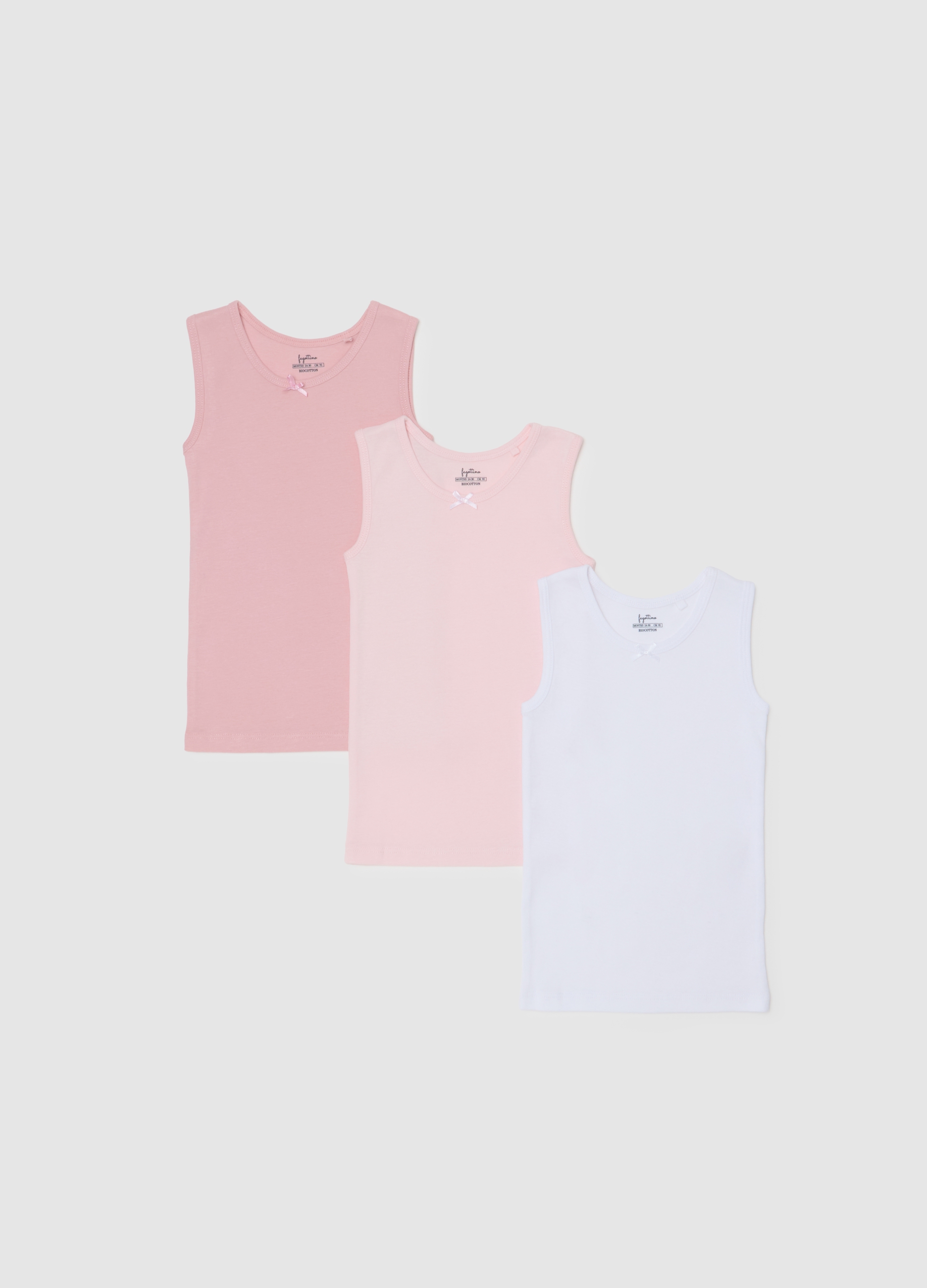 OVS, Mädchen Baumwollunterhemden Set In Mehrfarbigem Regular Fit, Mädchen, Pink/White, Größe: 18-24