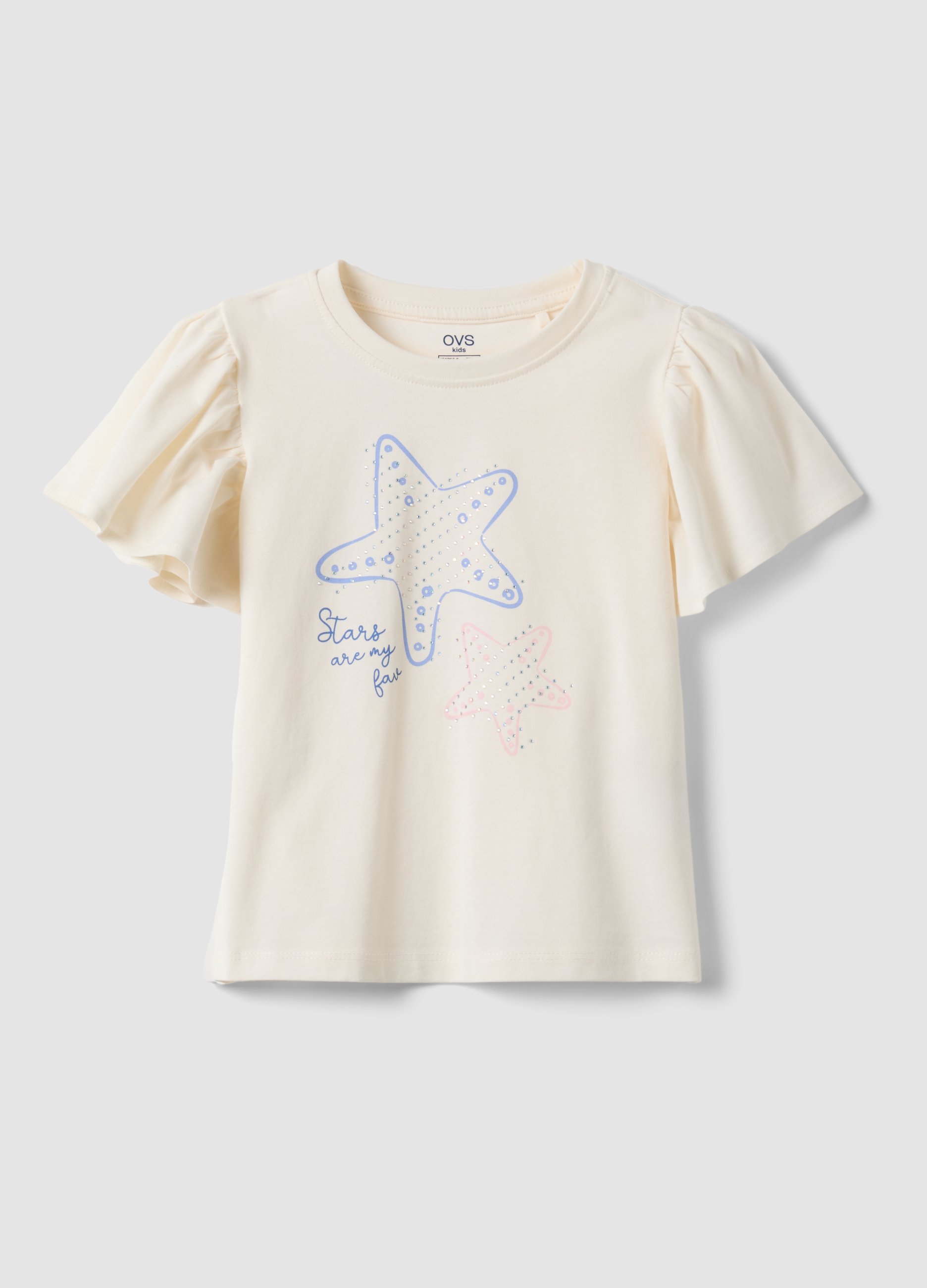 OVS KIDS, Camiseta Blanca De Algodón Puro Con Estampado Marino, Niña, Blanco, Talla: 4-5