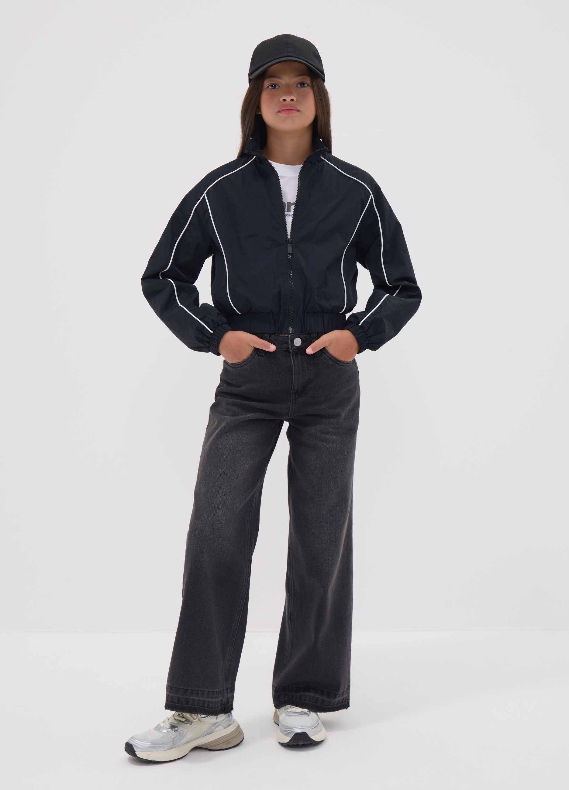 REPUBLIC OF DENIM, Jeans Neri Culotte In Misto Cotone, Lyocell E Viscosa Per Ragazza, Bambina, Nero, Taglia: 10-11