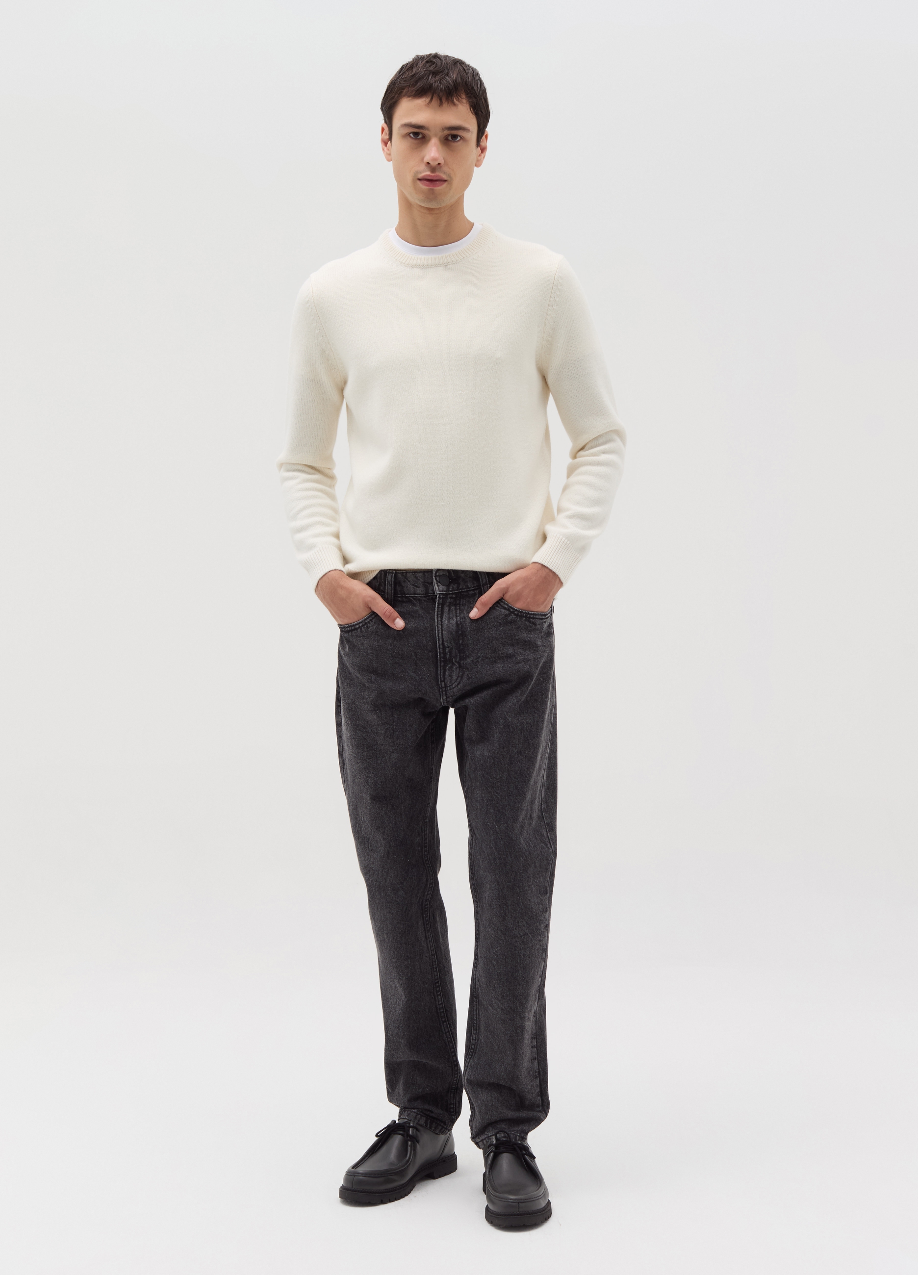 Vaqueros Slim Fit Lavado Ácido, Hombre, Gris Grafito, Talla: 44