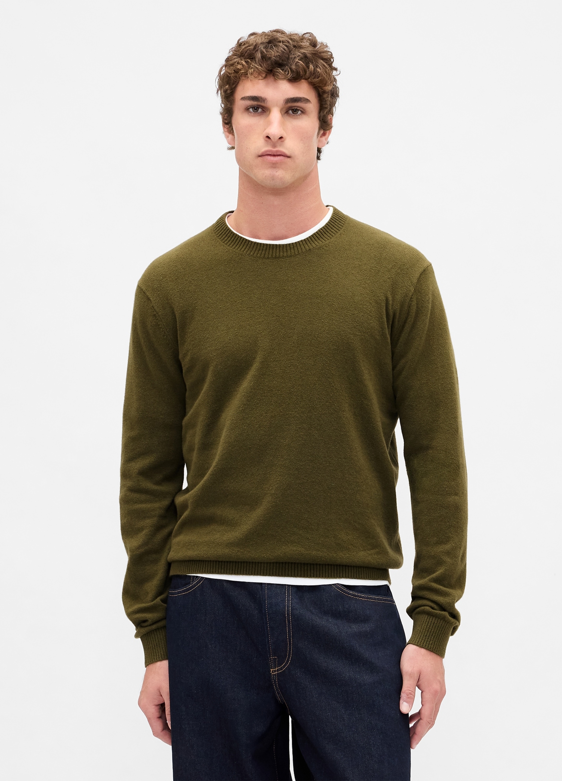 GAP, Maglione Cashsoft Girocollo In Misto Cotone, Uomo, Verde, Taglia: XS