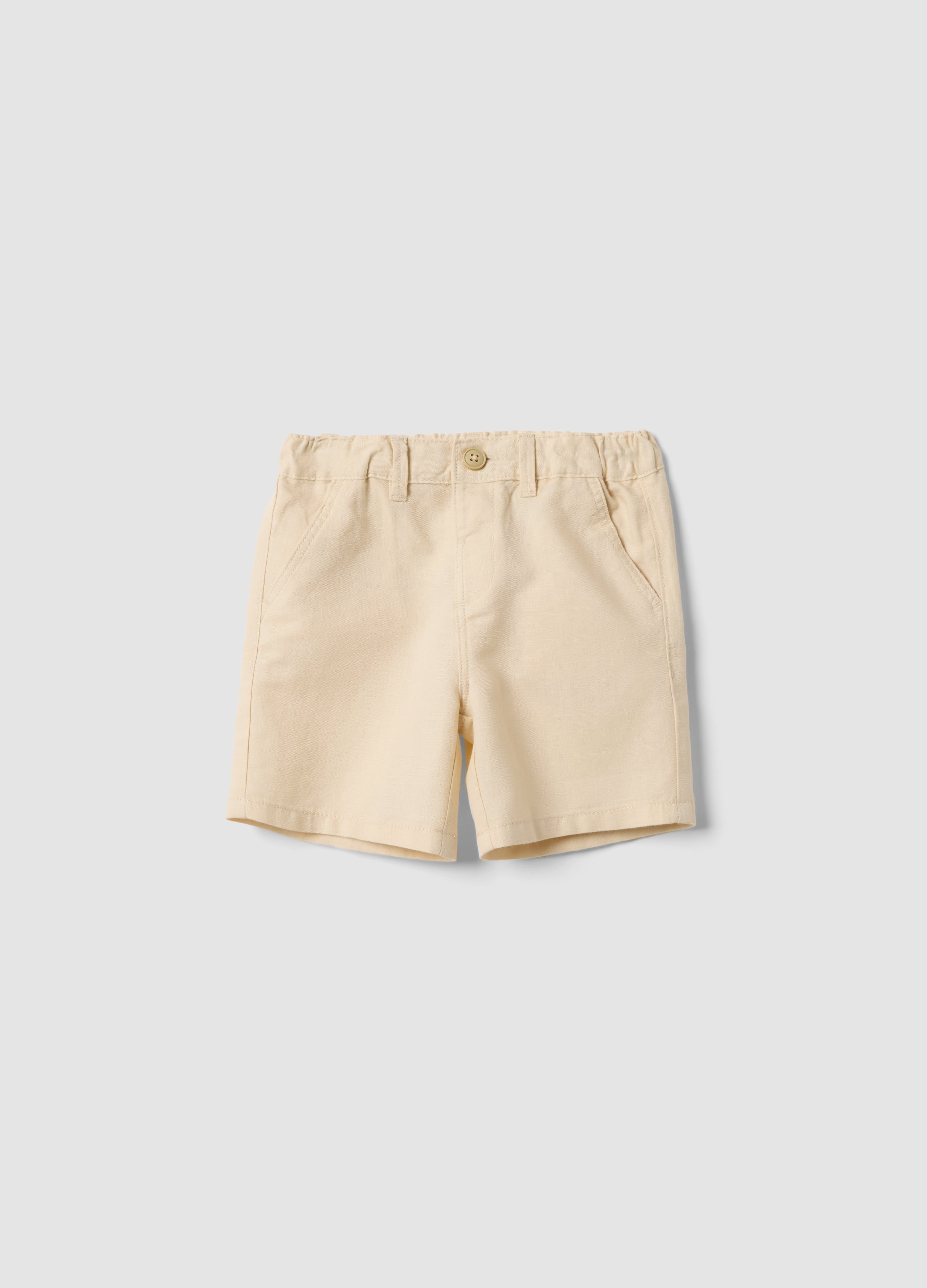 FAGOTTINO, Short Beige De Mezcla De Lino Y Algodón Para Bebé Niño, Corte Regular, Niño, Beige, Talla: 30-36