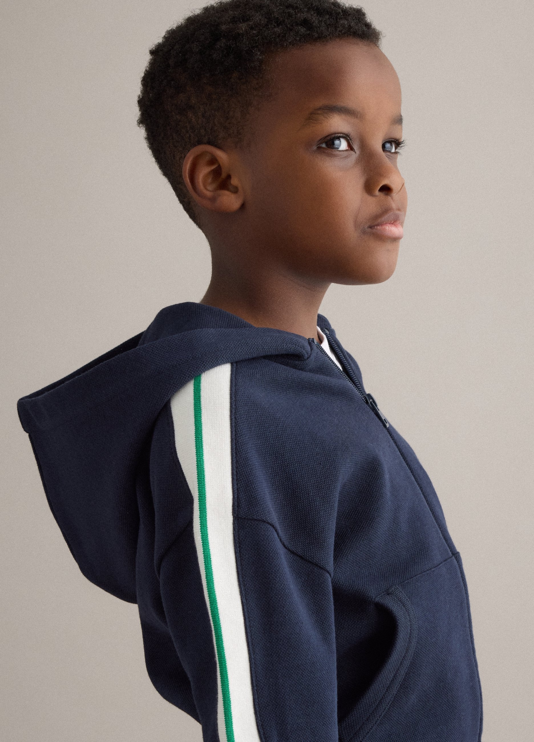 PIOMBO KIDS, Sudadera Azul Con Capucha En Mezcla De Algodón, Ajuste Oversize Para Niños, Niño, Azul oscuro, Talla: 6