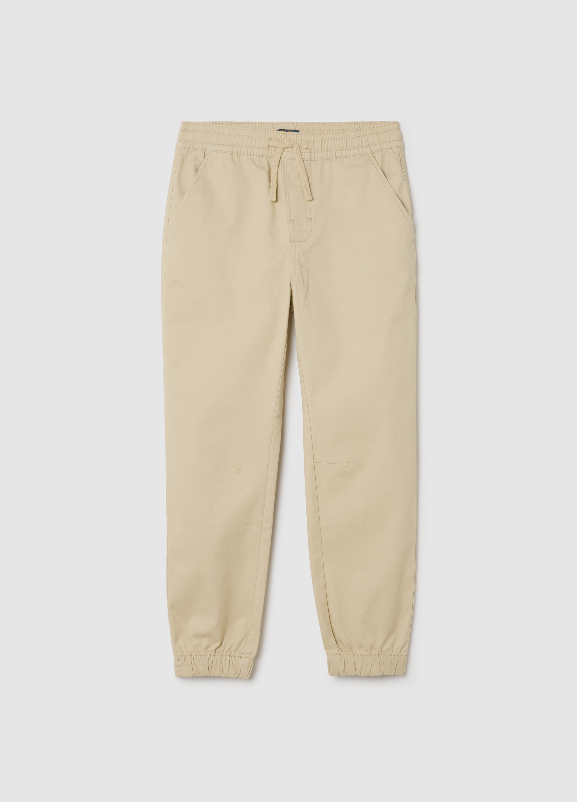 OVS KIDS, Pantaloni Beige In Cotone Elasticizzato, Niño, Marrón, Talla: 13-14
