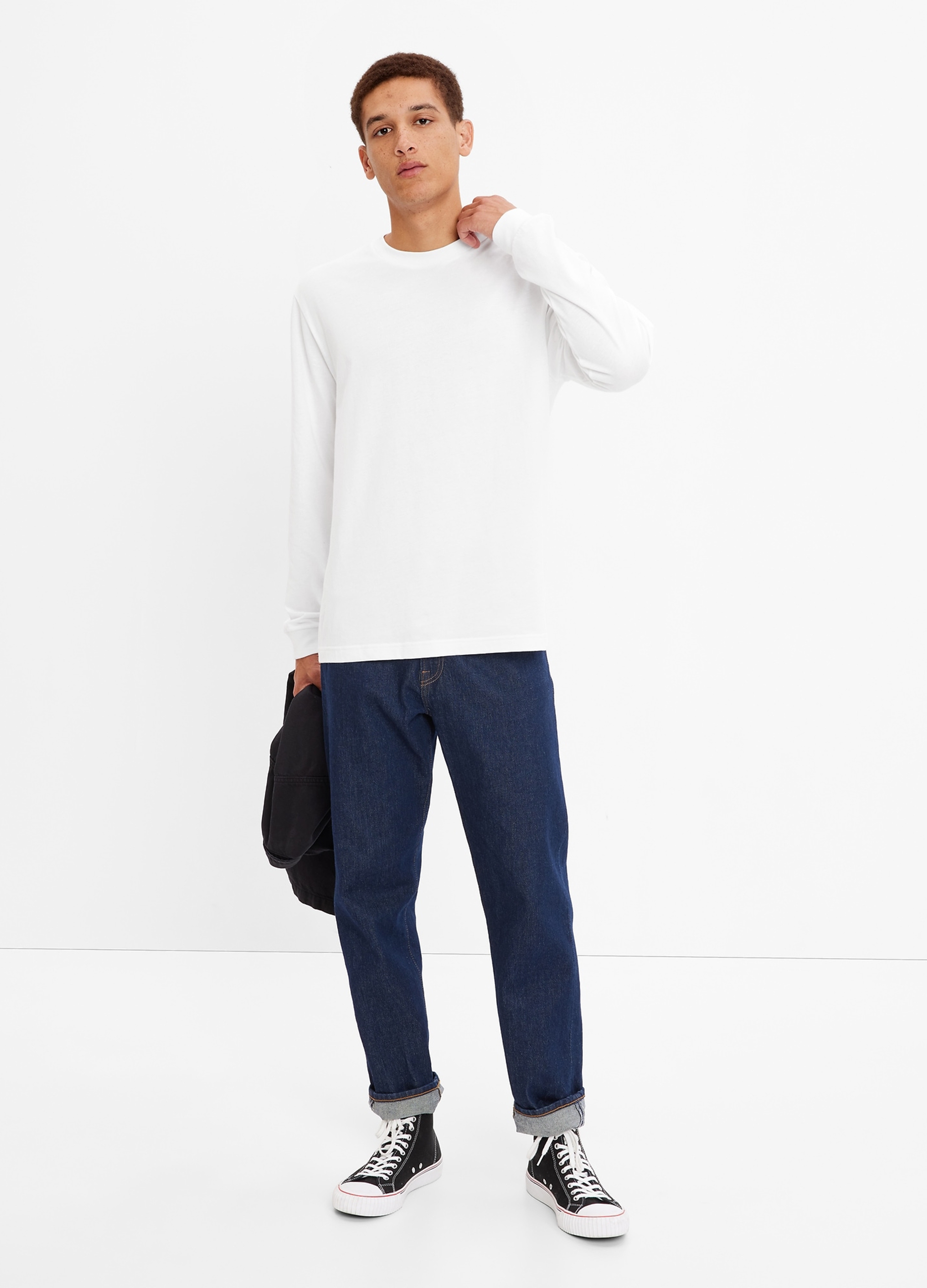 GAP, T-shirt A Maniche Lunghe In Cotone, Uomo, Bianco, Taglia: XXL