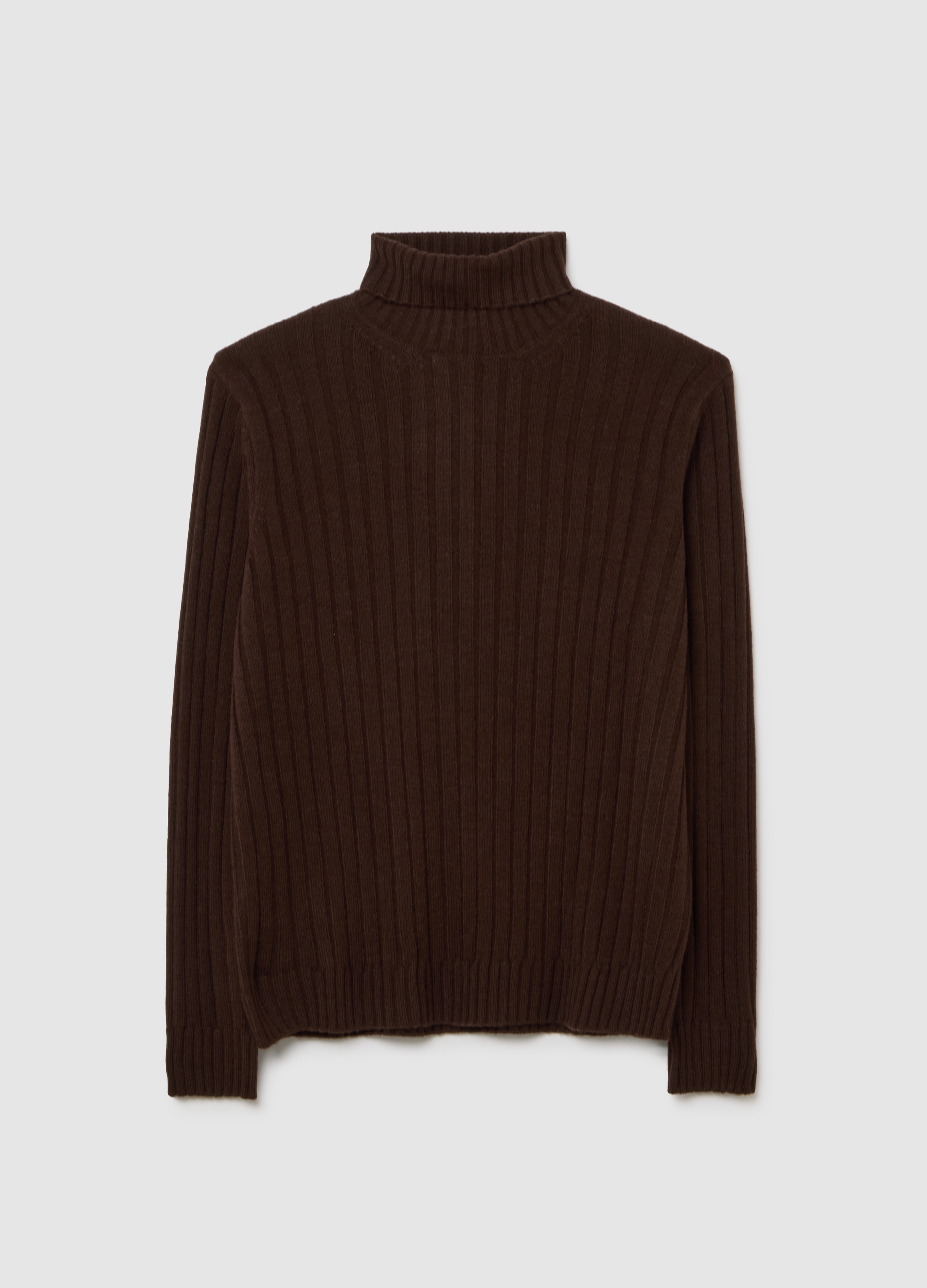 Jersey De Cuello Alto Marrón Regular Fit, Hombre, Marrón oscuro, Talla: L