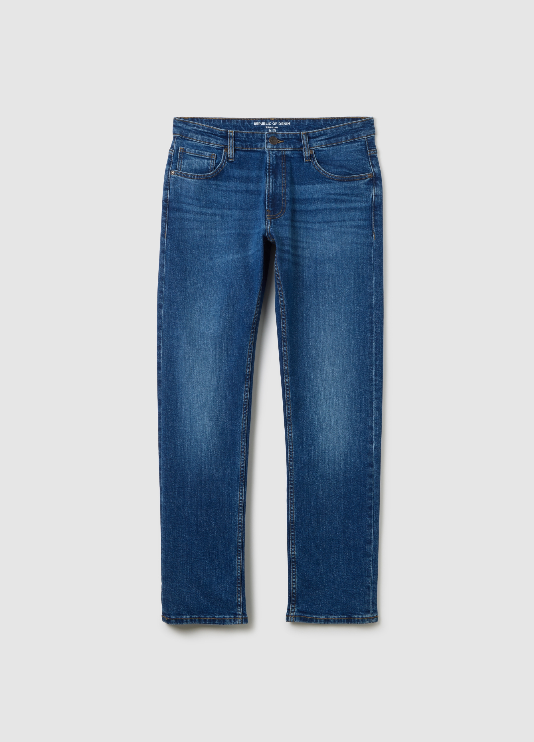 OVS, Regular Fit Jeans Aus Blauem Denim, Mann, Blu Bluette, Größe: 46
