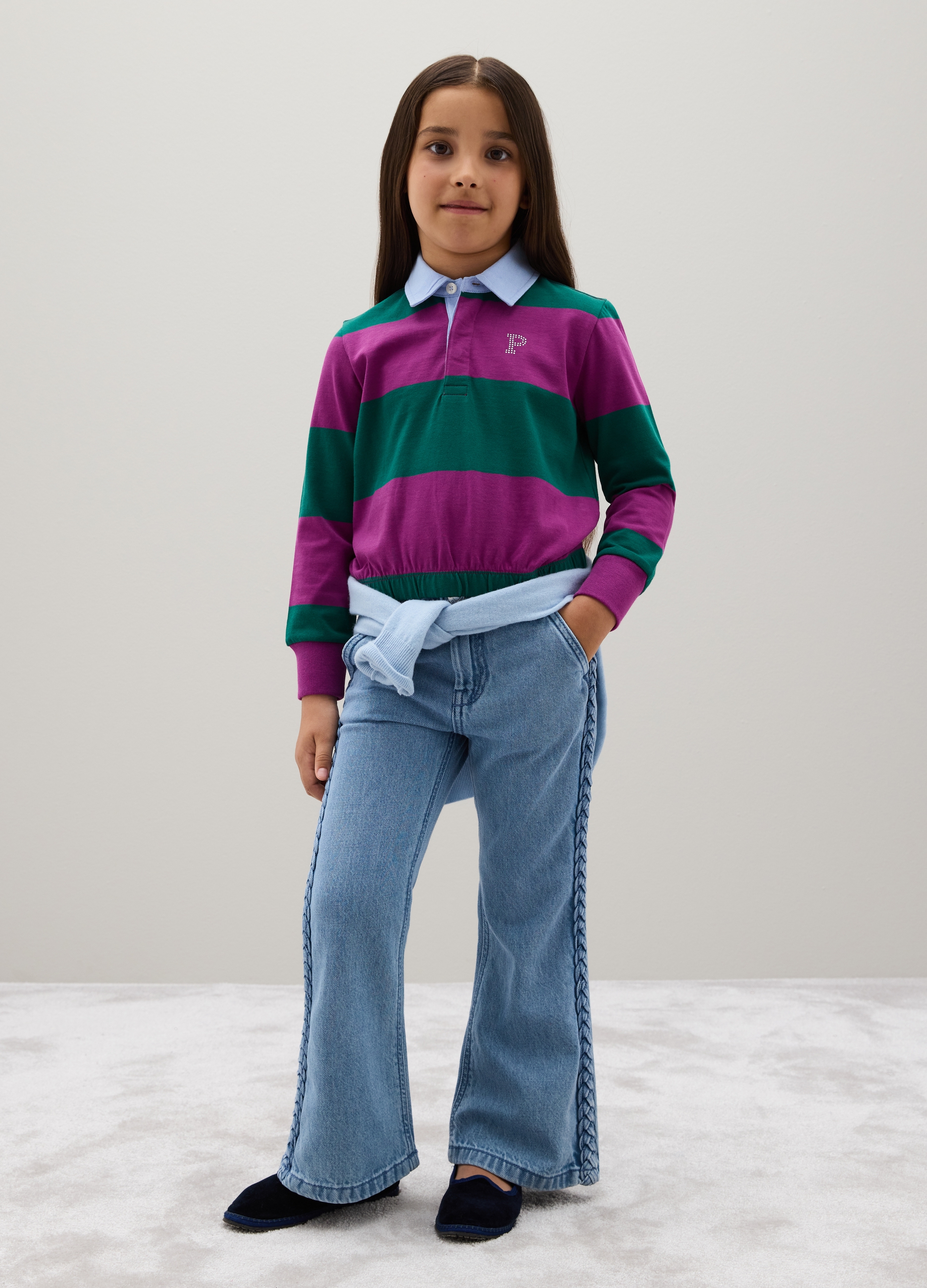 OVS, Vaqueros De Niña En Azul Claro De Algodón Puro Con Trenzas, Niña, Azul claro, Talla: 6
