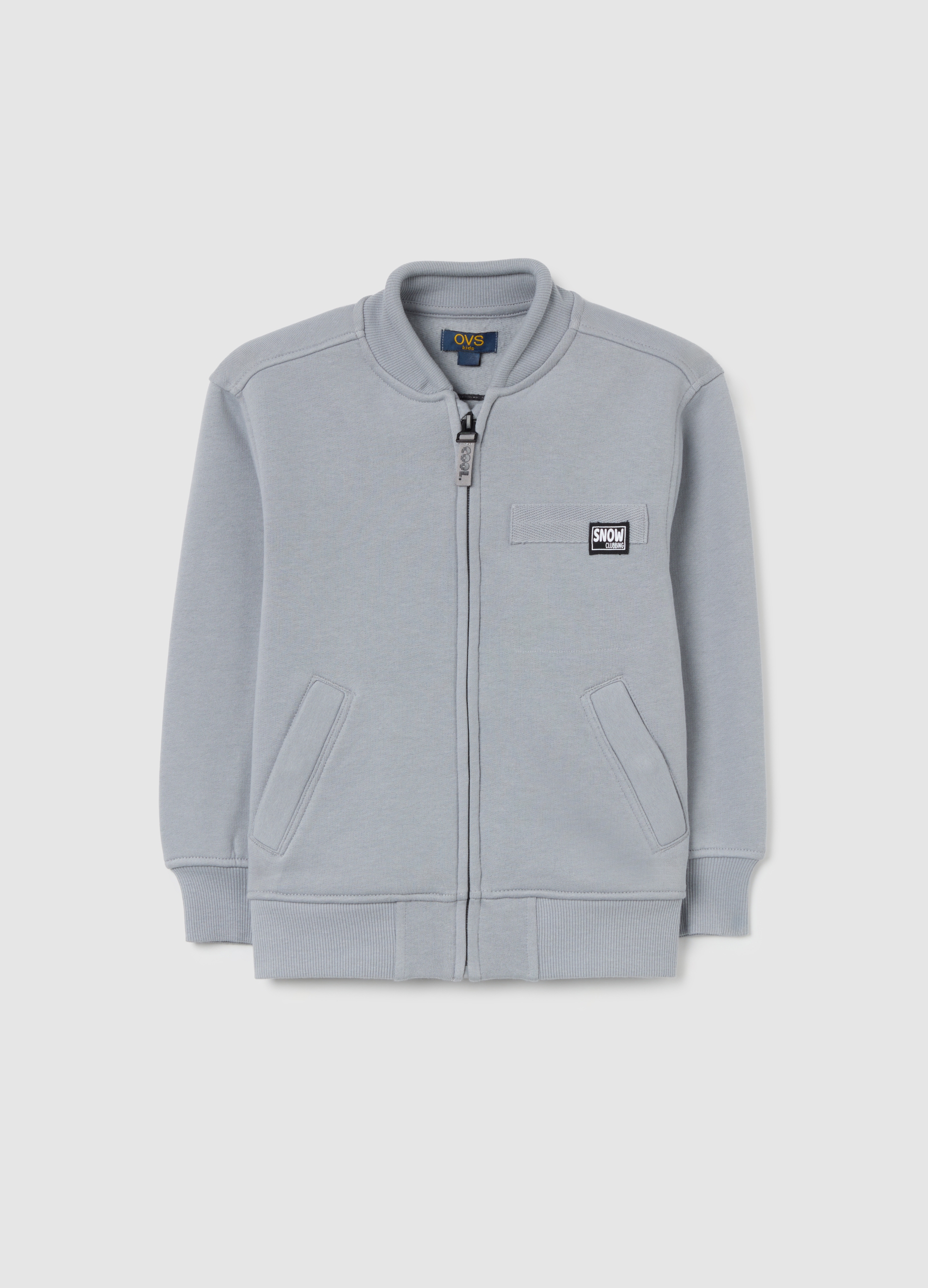 OVS KIDS, Felpa Grigia Da Bimbo In Misto Cotone Regular Fit Con Zip, Niño, Gris ceniza, Talla: 6-7