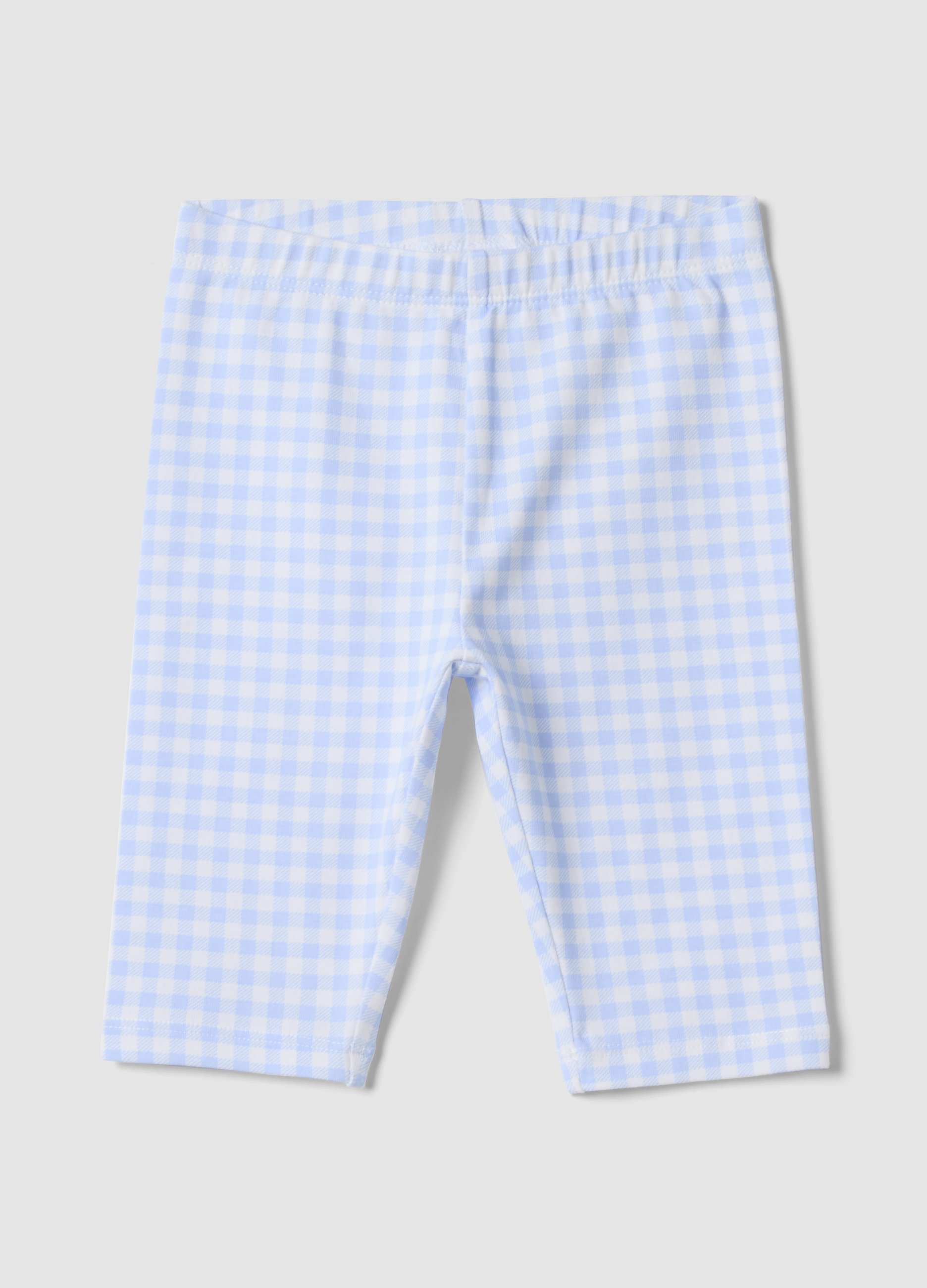 FAGOTTINO, Leggings De Cuadros Multicolor De Algodón Elástico Para Niña, Slim Fit, Niña, Blanco/azul claro, Talla: 24-30