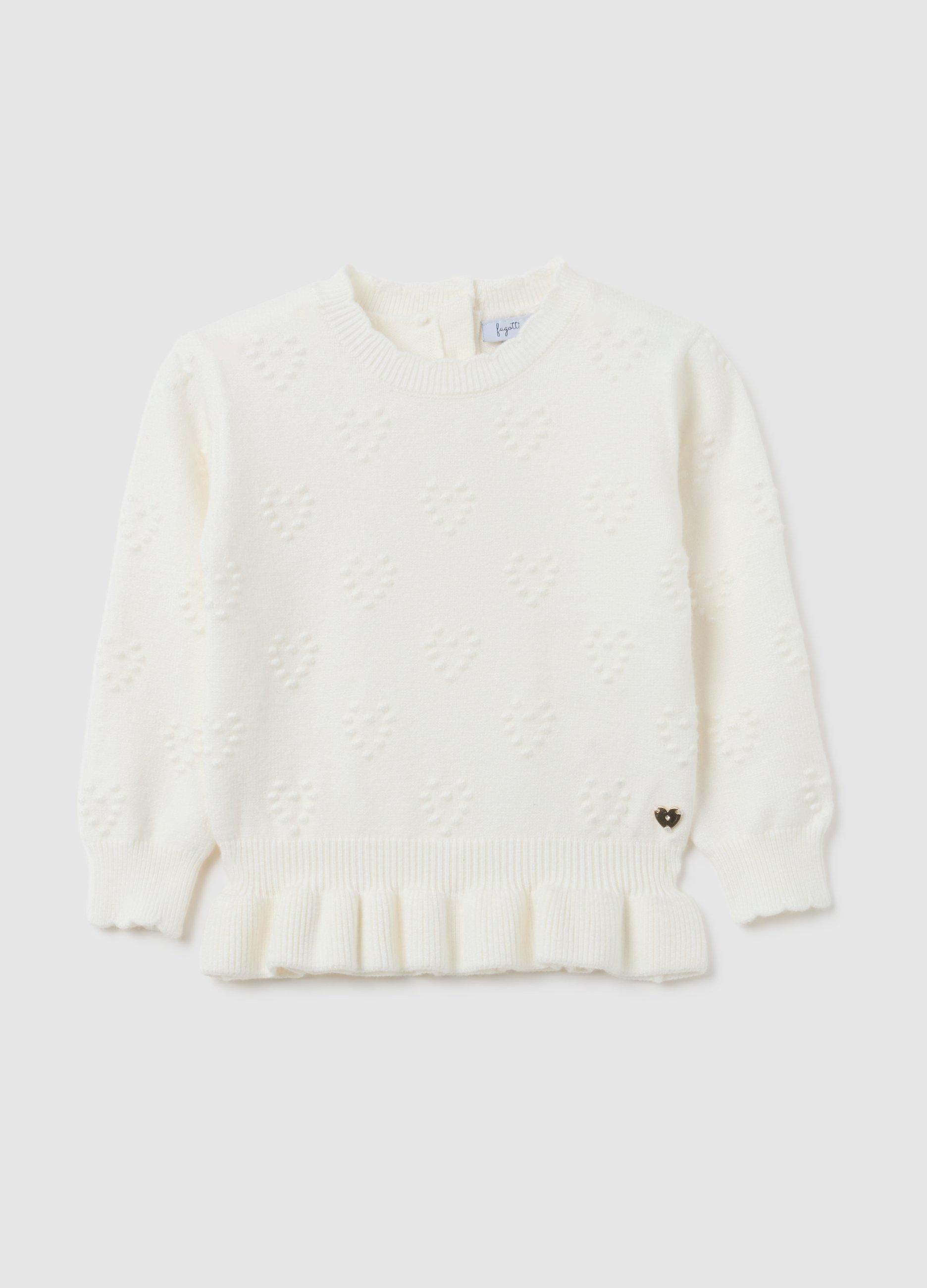 Suéter Blanco Regular Fit Para Niña, Niña, Blanco crema, Talla: 24-30