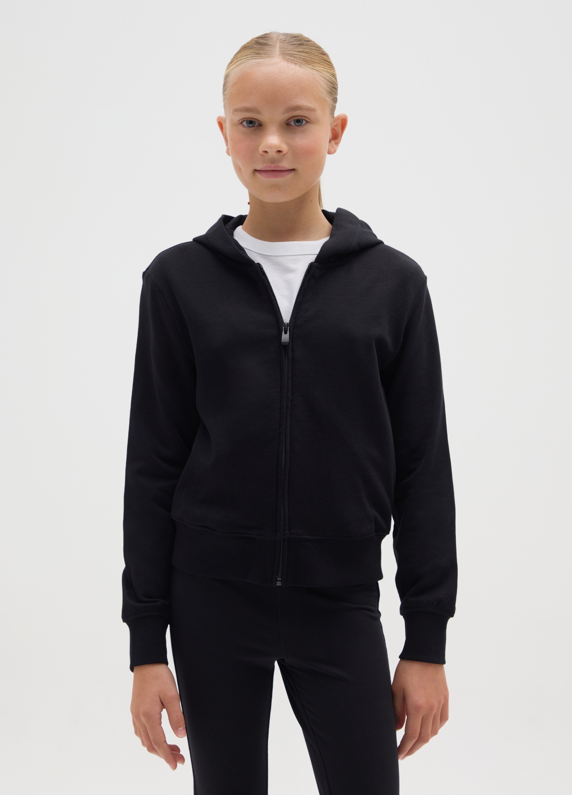 OVS KIDS, Felpa Da Ragazze In Puro Cotone Nera Regular Fit, Bambina, Nero, Taglia: 11-12