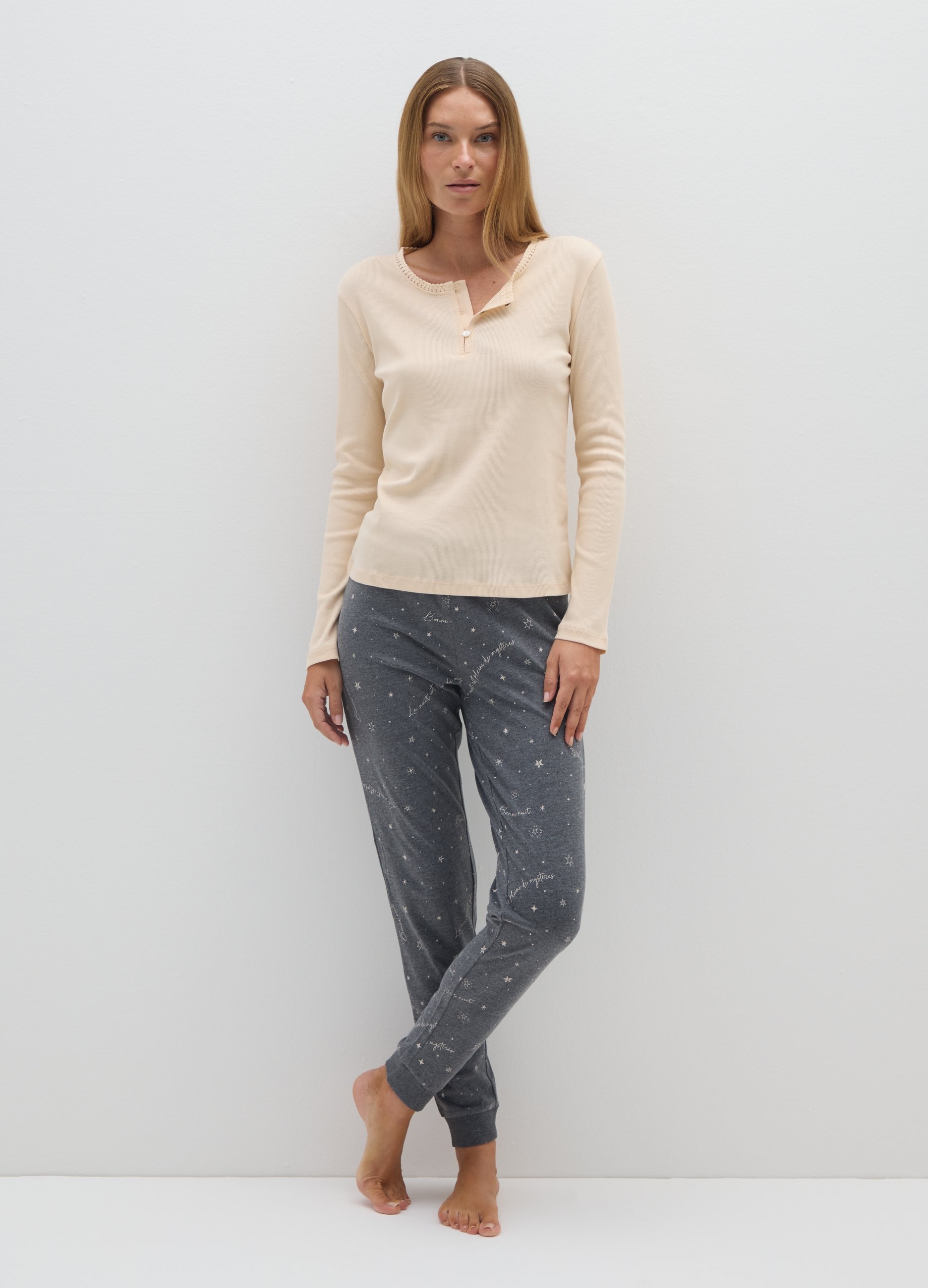 OVS, Pantaloni Pigiama In Misto Cotone Grigi, Donna, Grigio, Taglia: M