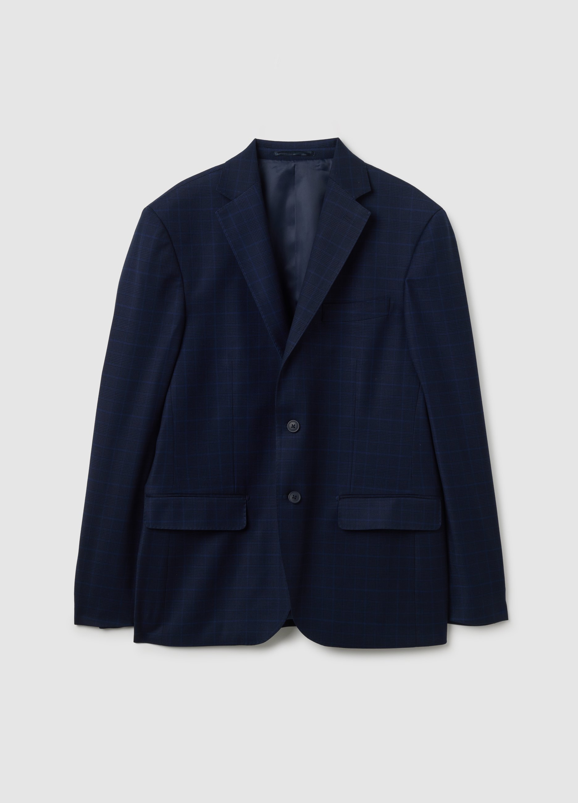 OVS, Blazer Azul De Tela Elástica Ajuste Regular, Hombre, Blu Bluette, Talla: 46
