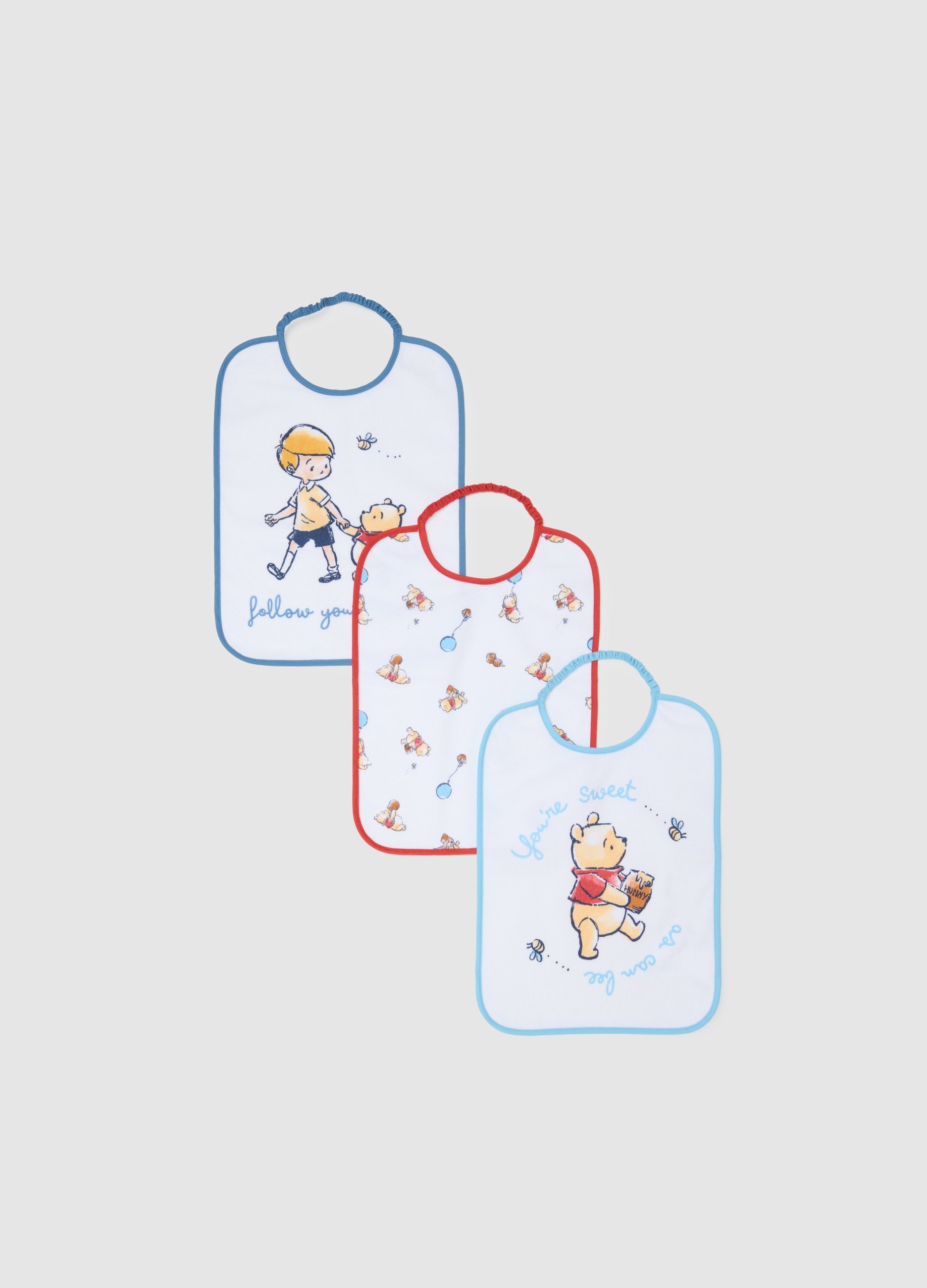 Set De Tripack De Baberos Multicolor En Mezcla De Algodón Para Recién Nacido, Bebé Niño, Blanco/azul/rojo, Talla: T.U.