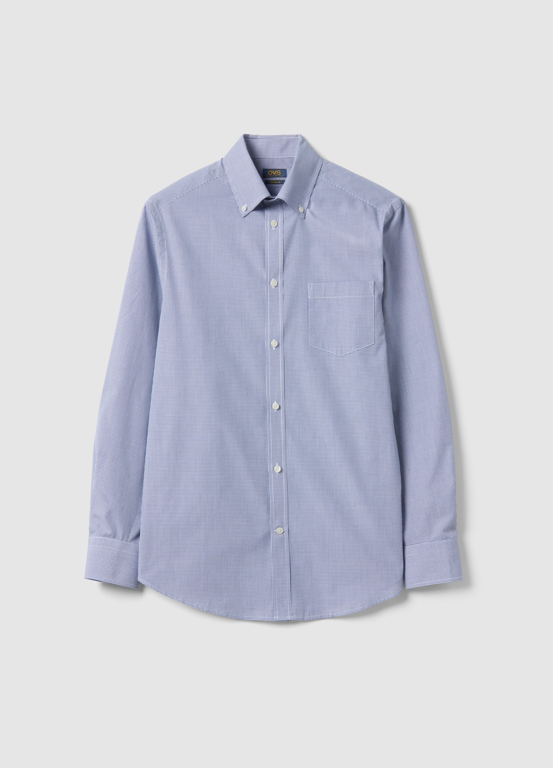 Camisa De Cuadros Multicolor En Mezcla De Algodón, Regular Fit, Fácil De Planchar, Hombre, Blanco/azul, Talla: 39