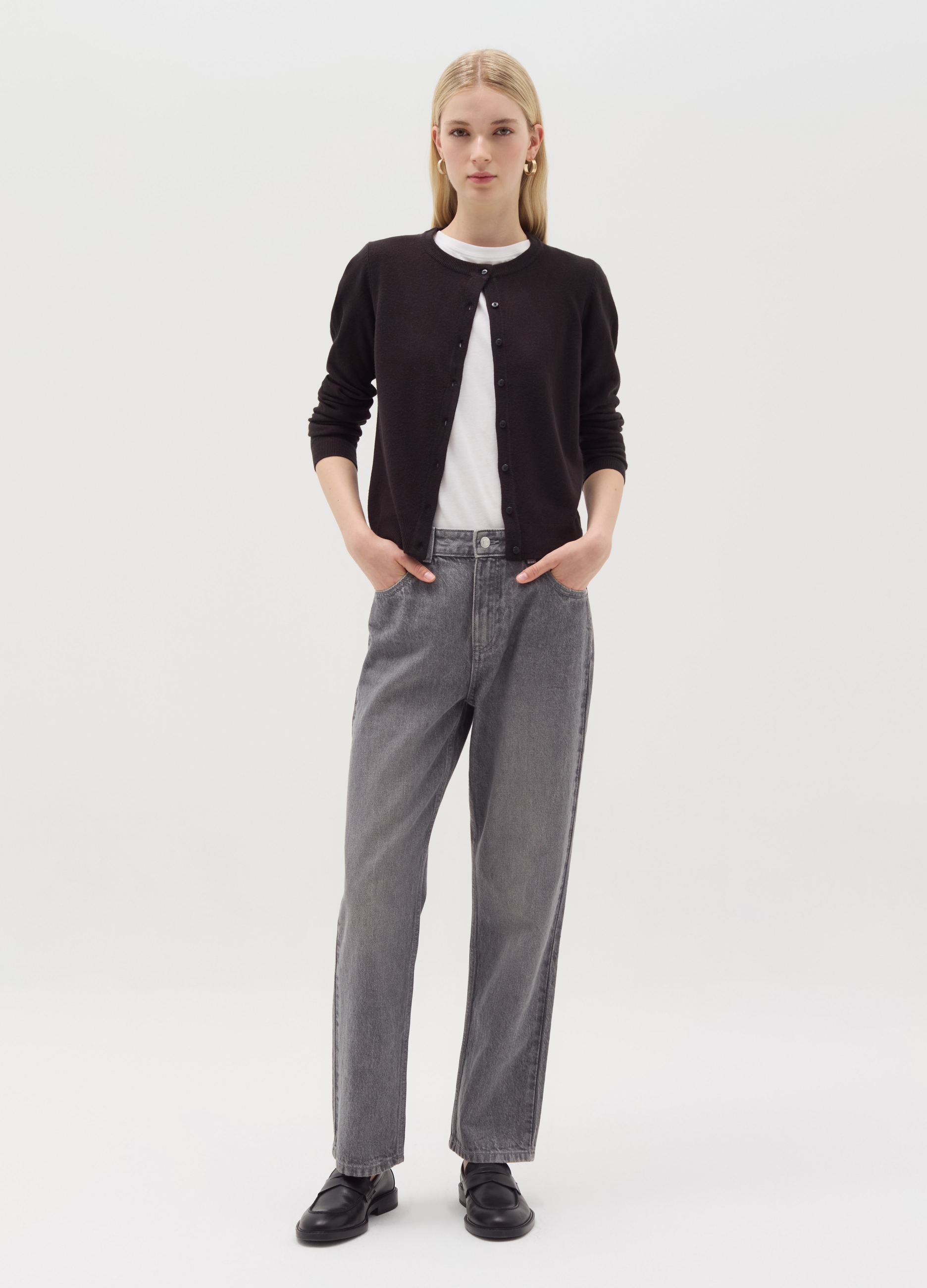 OVS, Cardigan Con Scollo Rotondo, Donna, Nero, Taglia: S