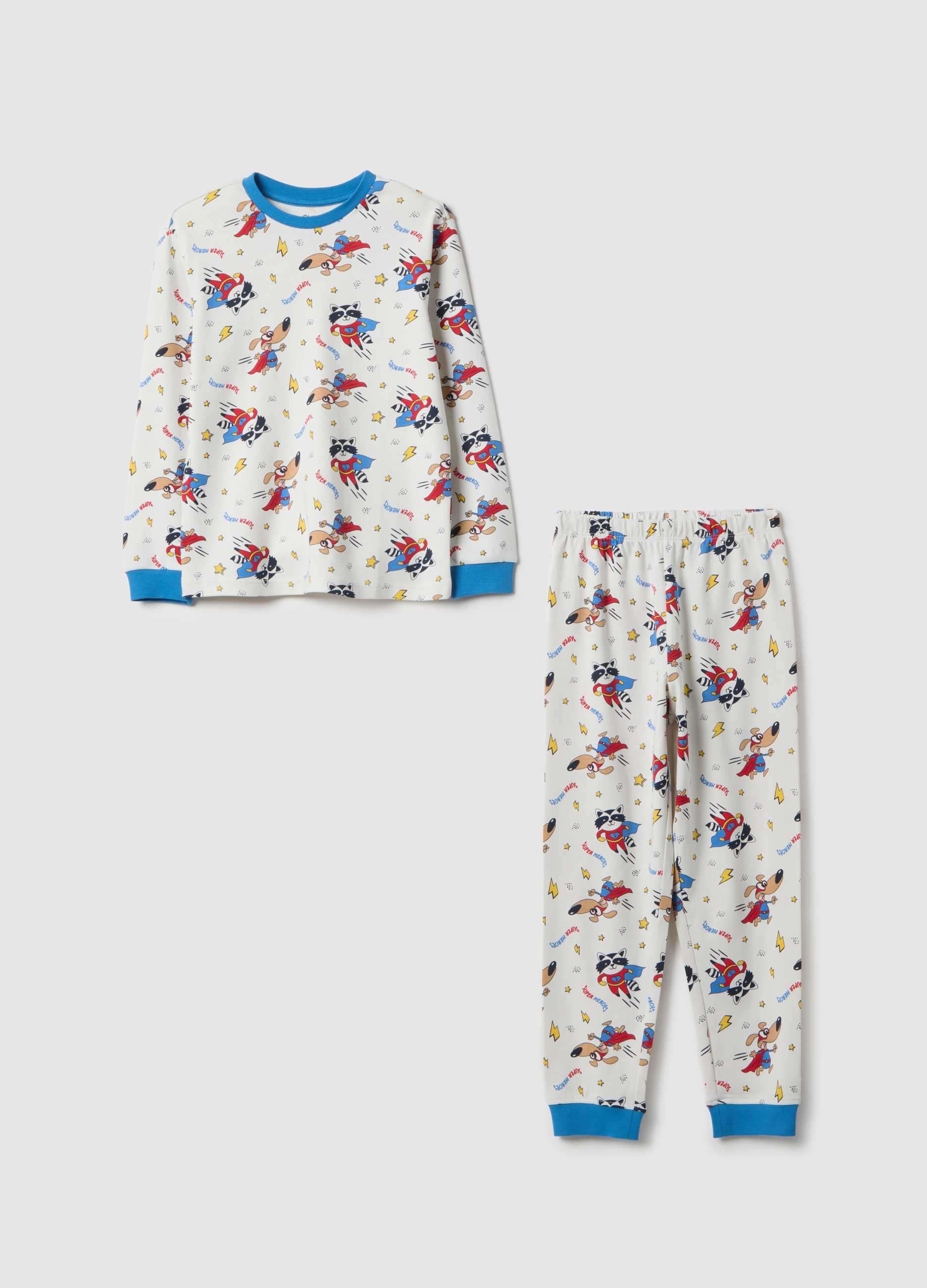 OVS KIDS, Pigiama Da Bambino In Puro Cotone Multicolor Regular Fit Con Stampa, Multicolor, Taglia: 3-4