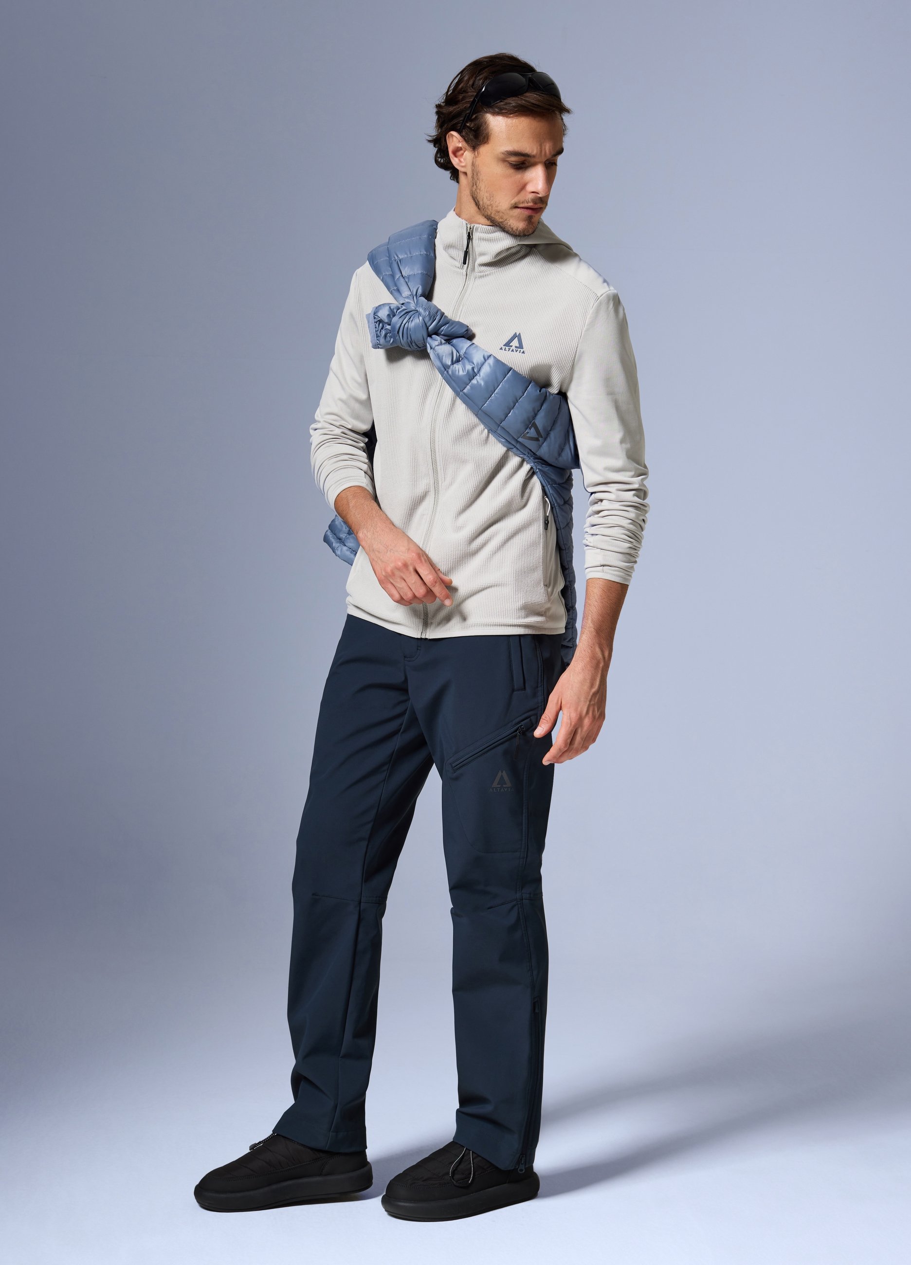 OVS, Forro Polar De Waffle Con Capucha Y Cremallera Completo Altavia Con Deborah Compagnoni, Unisex, Blanco hielo, Talla: M