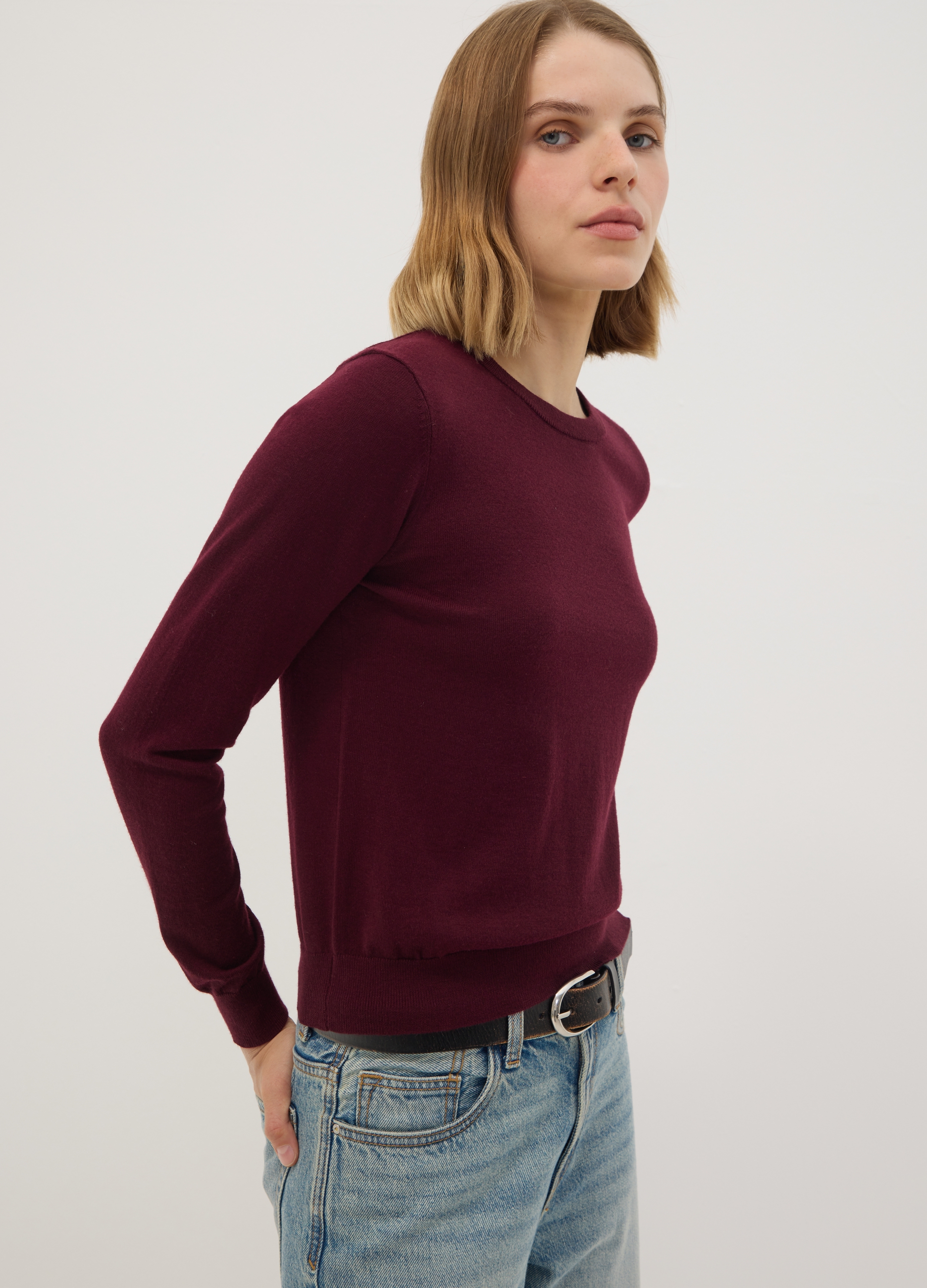 OVS, Maglia Girocollo Rossa In Misto Lana Regular Fit, Donna, Rosso, Taglia: S
