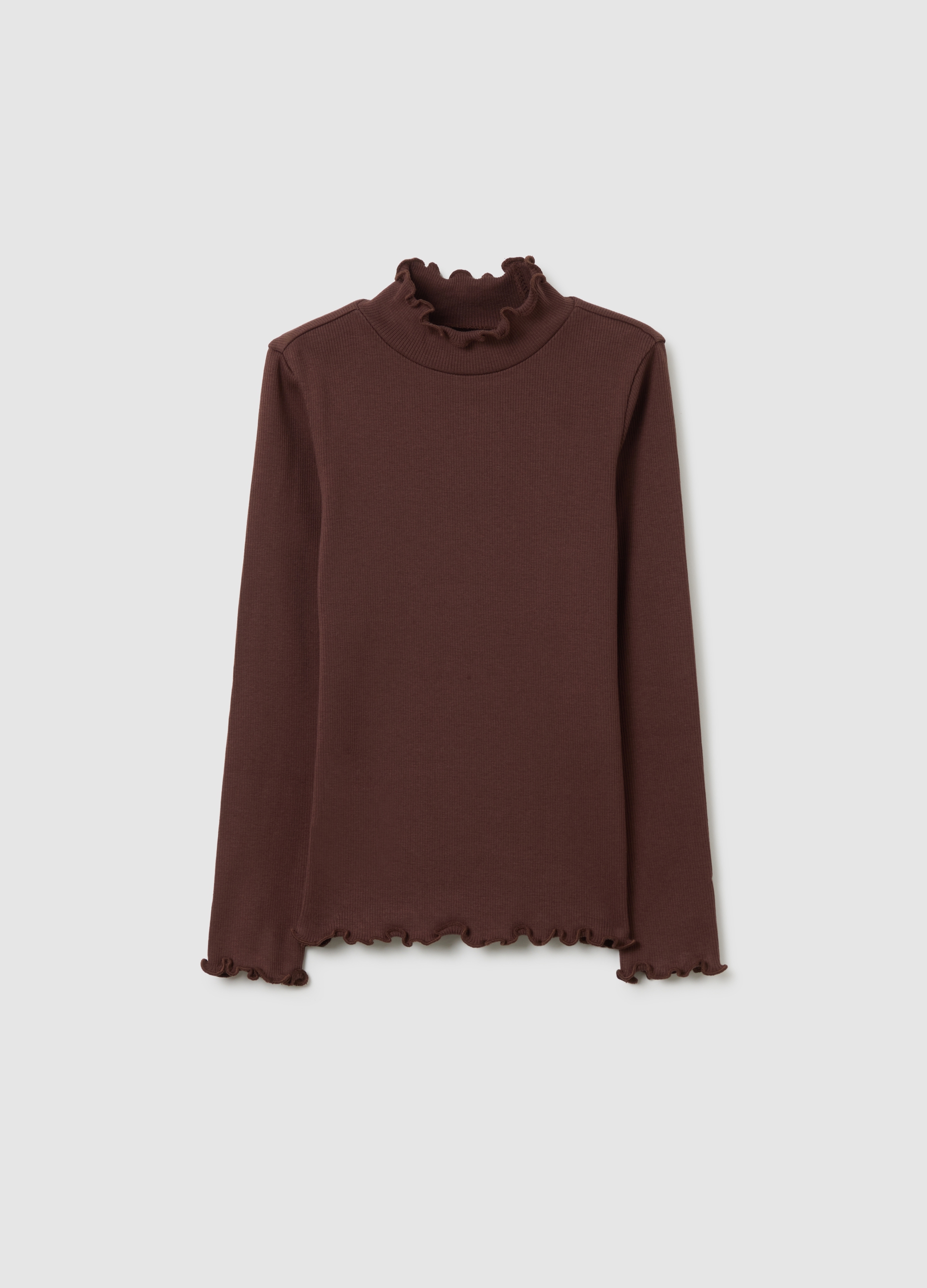 OVS KIDS, Top Para Niñas De Mezcla De Algodón Elástico Marrón Ajuste Regular, Niña, Marrón oscuro, Talla: 7-8