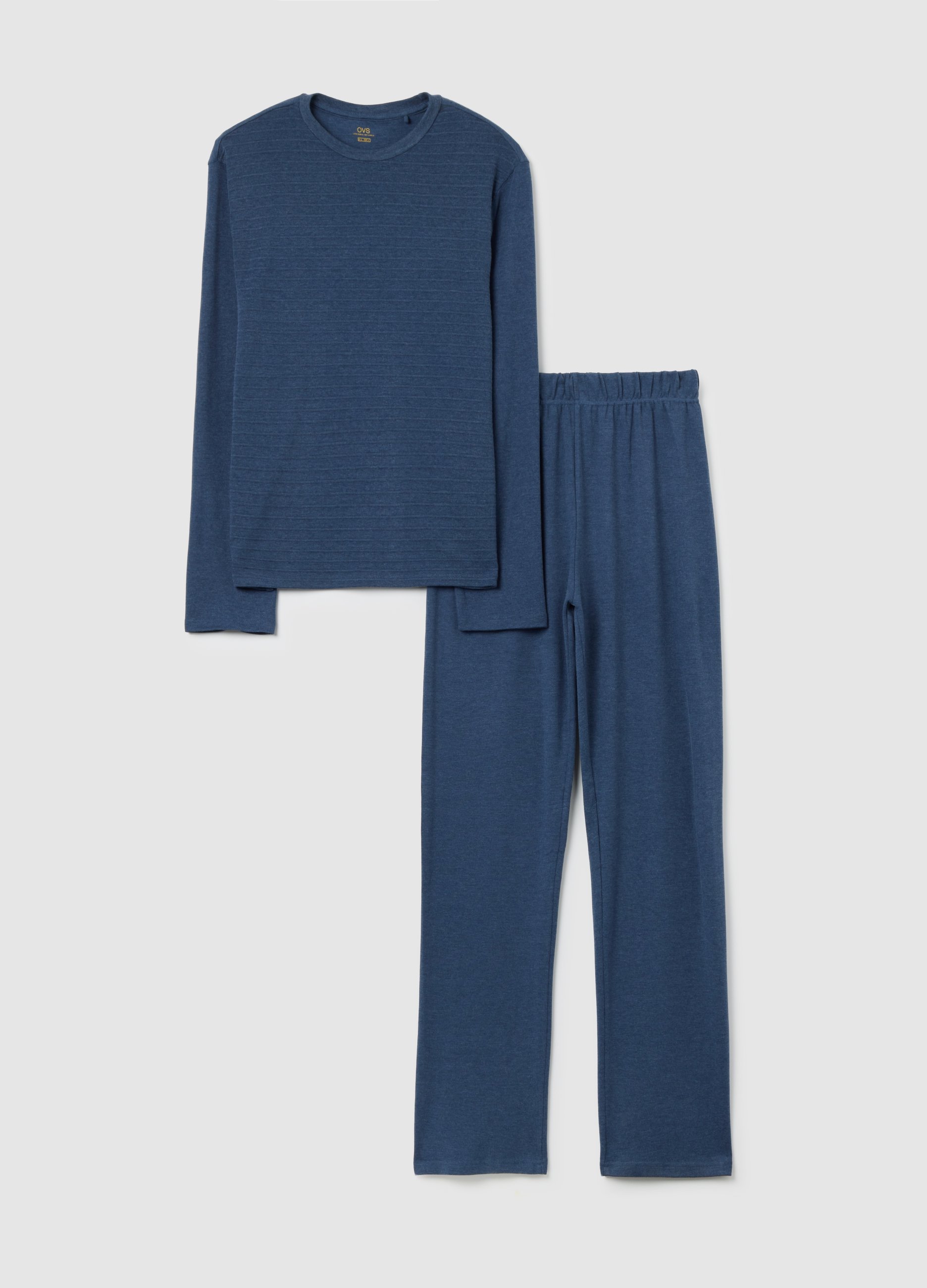 Pigiama Blu Da Uomo In Cotone, Hombre, Azul, Talla: XXL