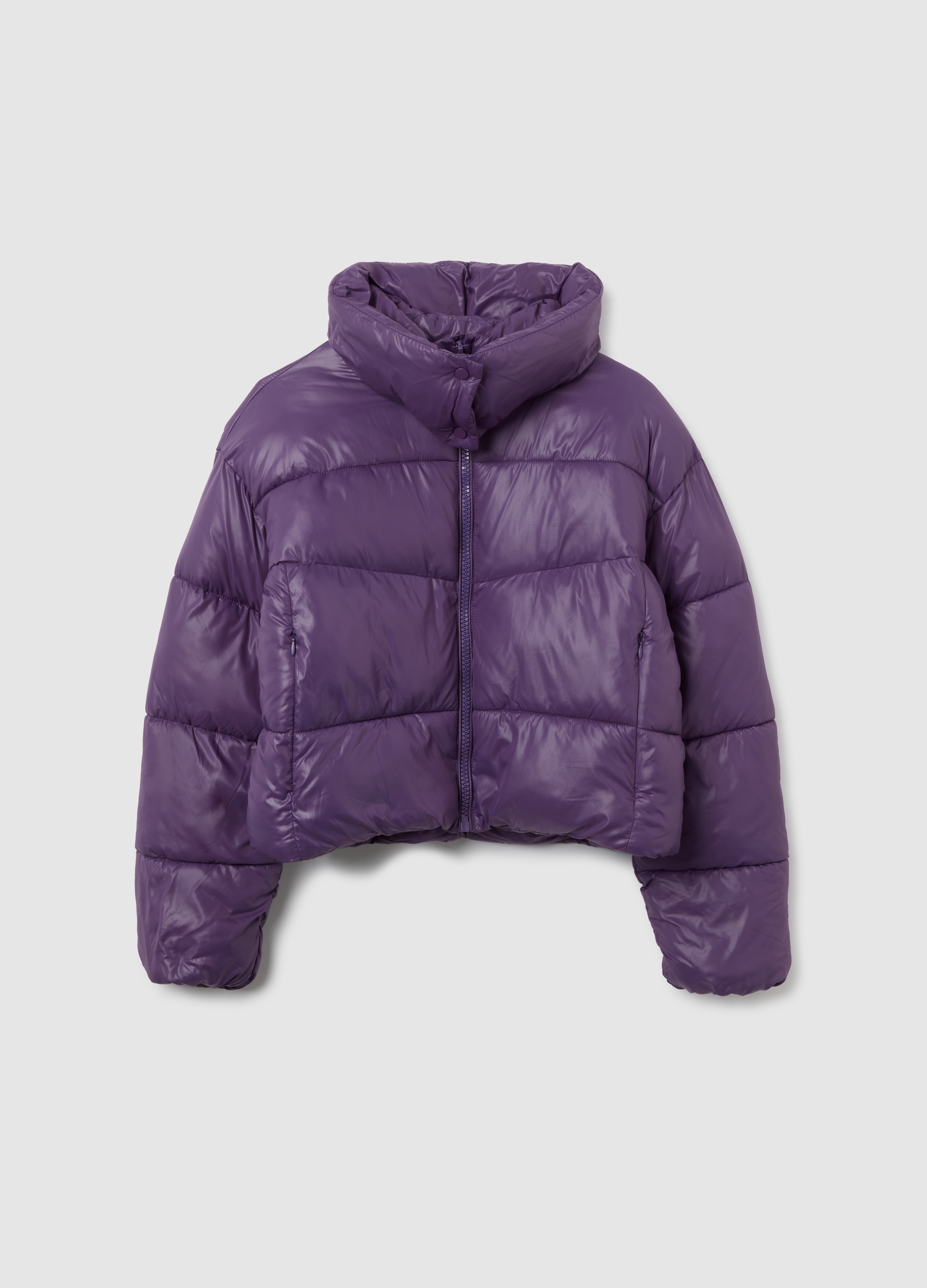 Chaqueta Acolchada Morada Para Chica, Ajuste Regular Con Cremallera, Niña, Ciruela, Talla: 13-14