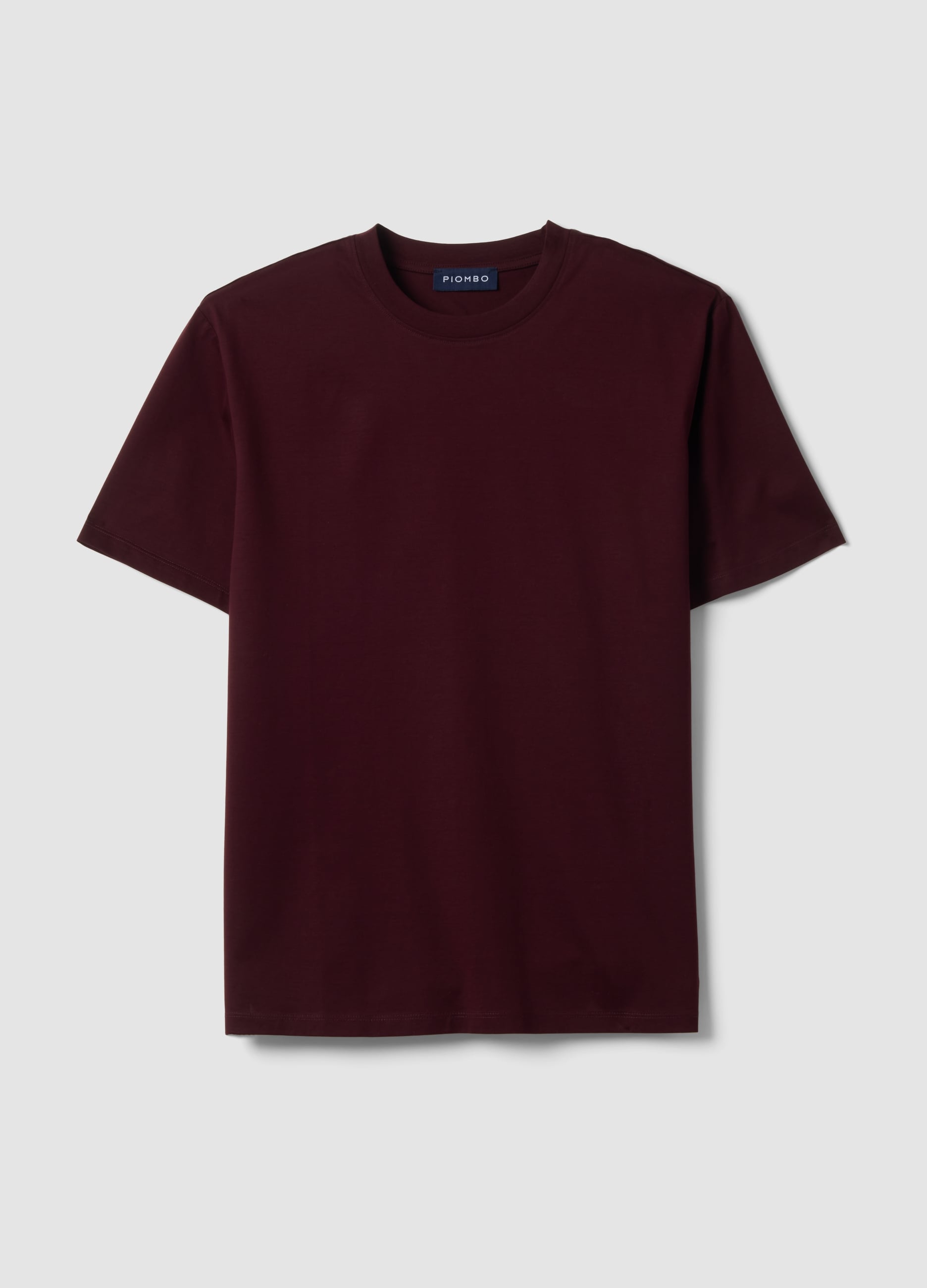 Piombo Contemporary, T-shirt Rossa In Jersey Di Puro Cotone Con Girocollo Relaxed Fit, Uomo, Rosso, Taglia: S