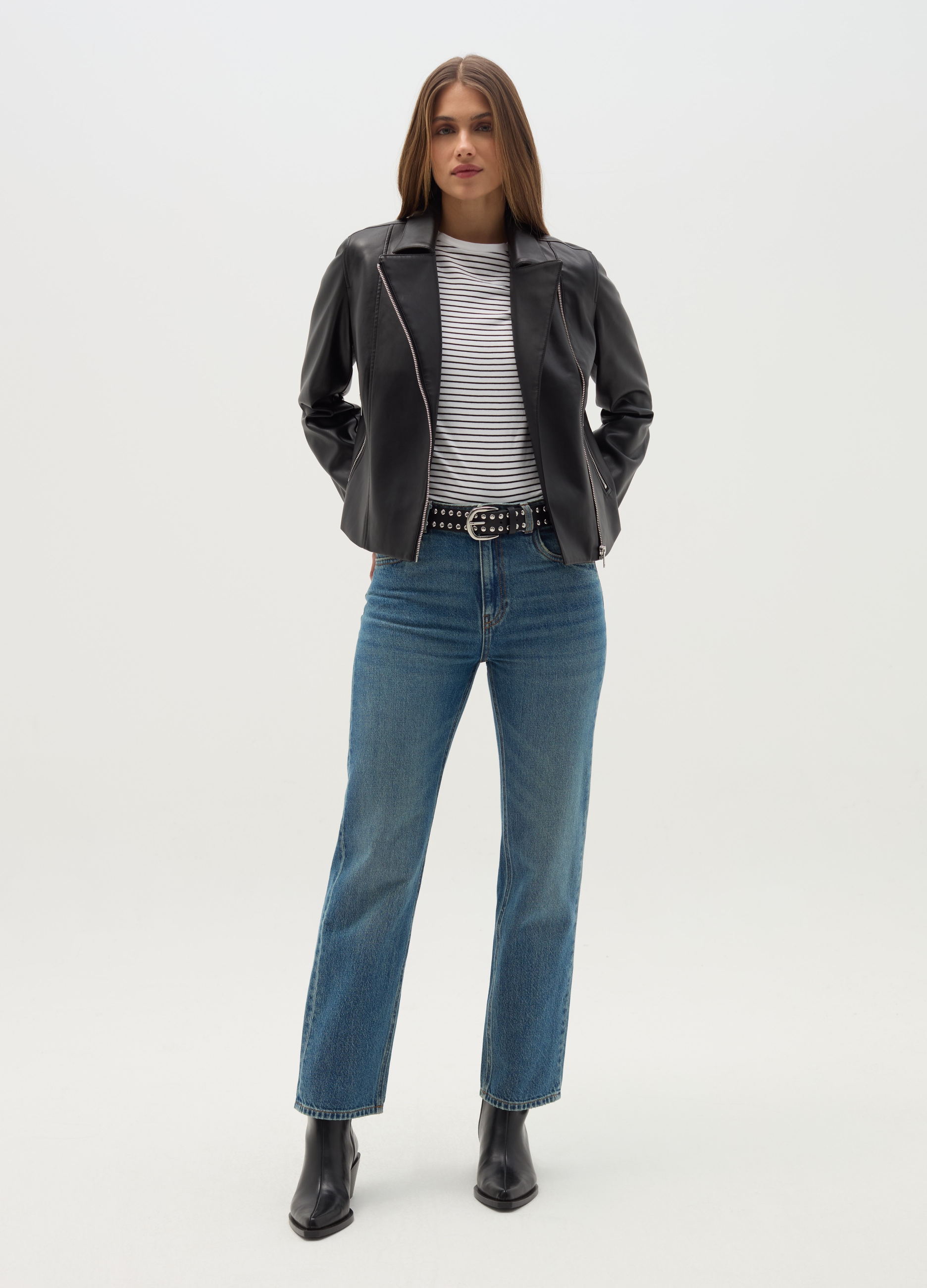 OVS , Giacca Corta Biker Con Zip, Donna, Nero, Taglia: XS