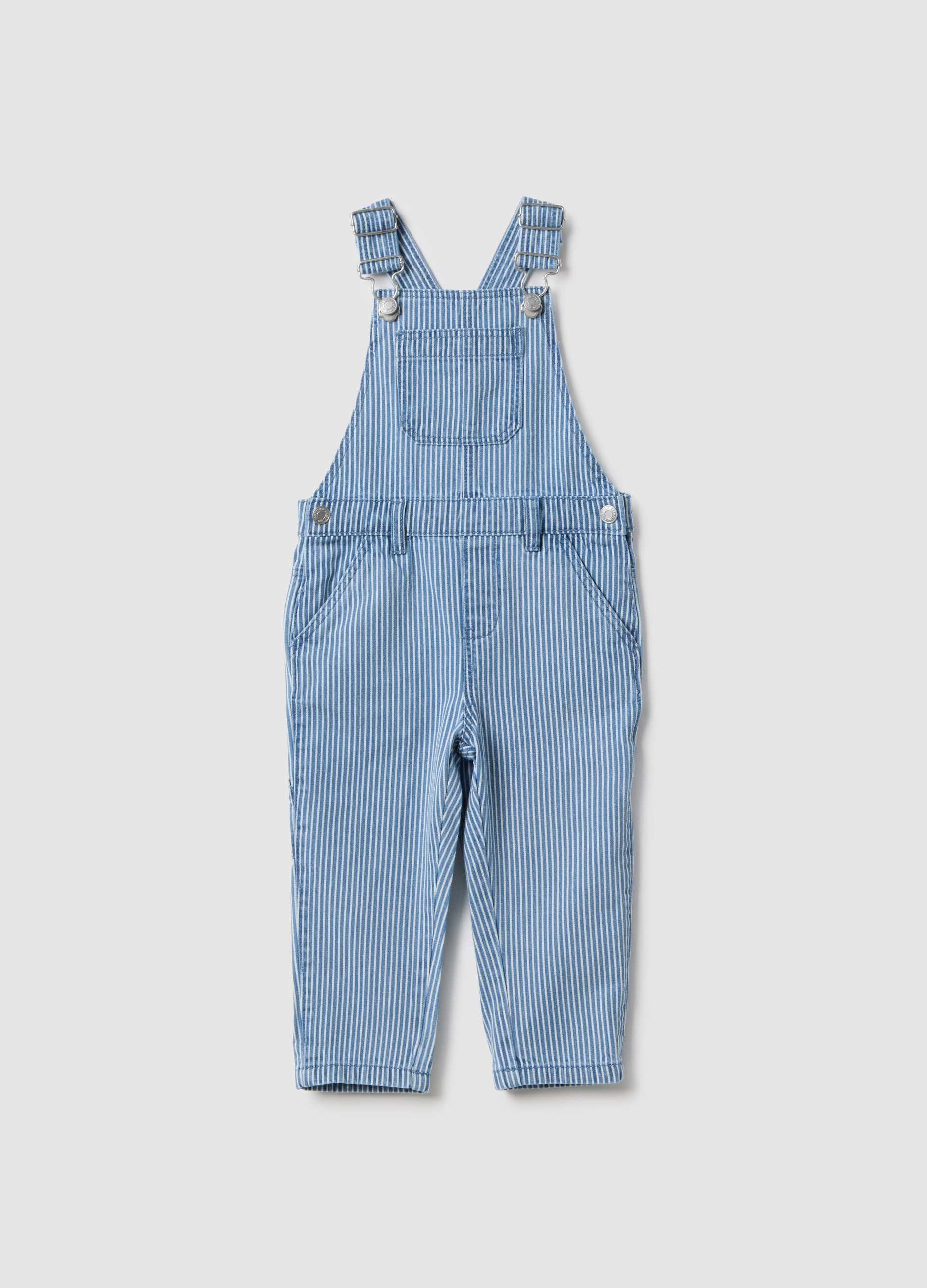 FAGOTTINO, Salopette In Puro Cotone A Righe Blu Regular Fit Per Bimbo, Bambino, Multicolor, Taglia: 12-18