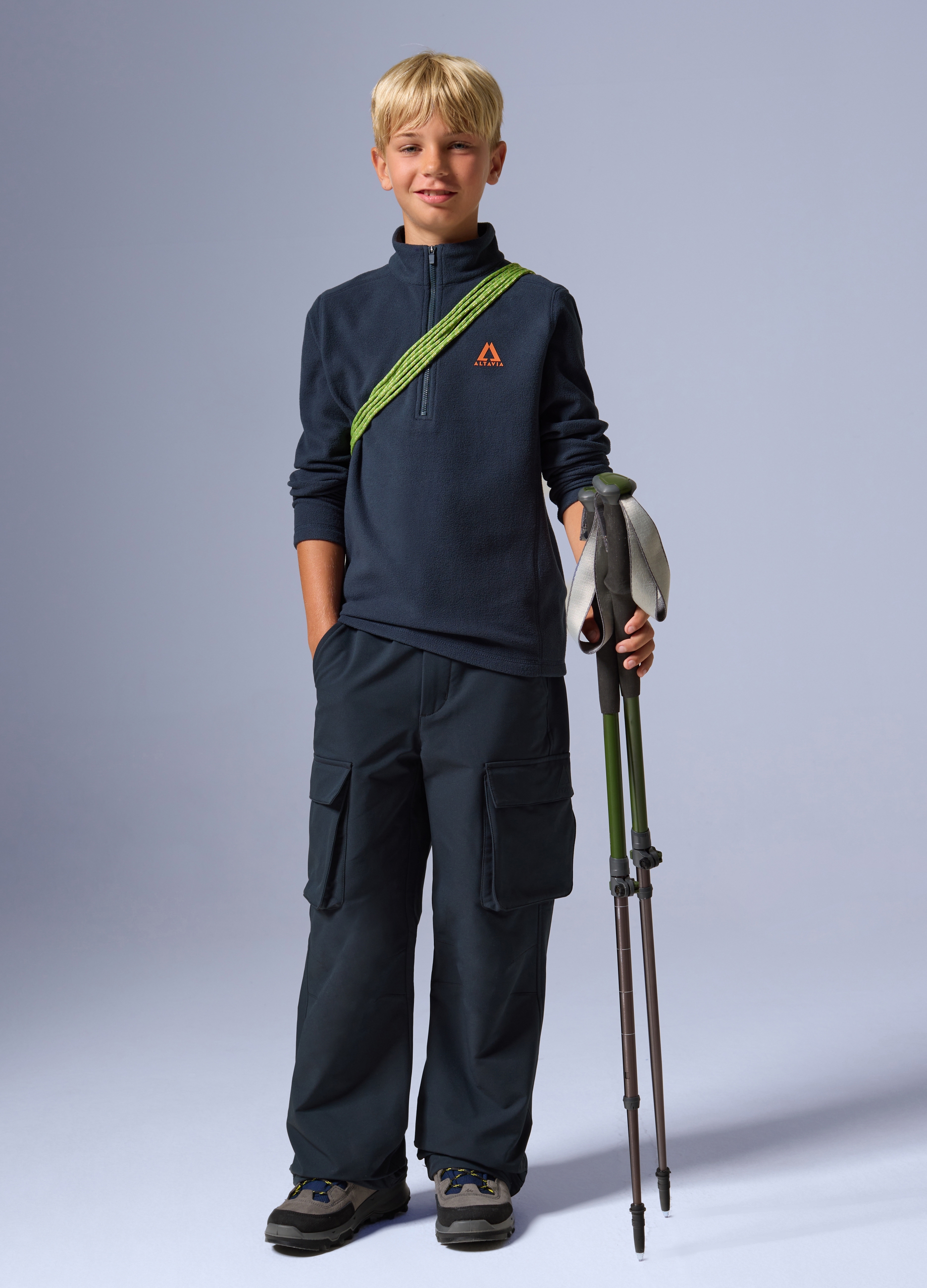 ALTAVIA, Pile Half Zip Altavia With Deborah Compagnoni, Bambino, Nero, Taglia: 6